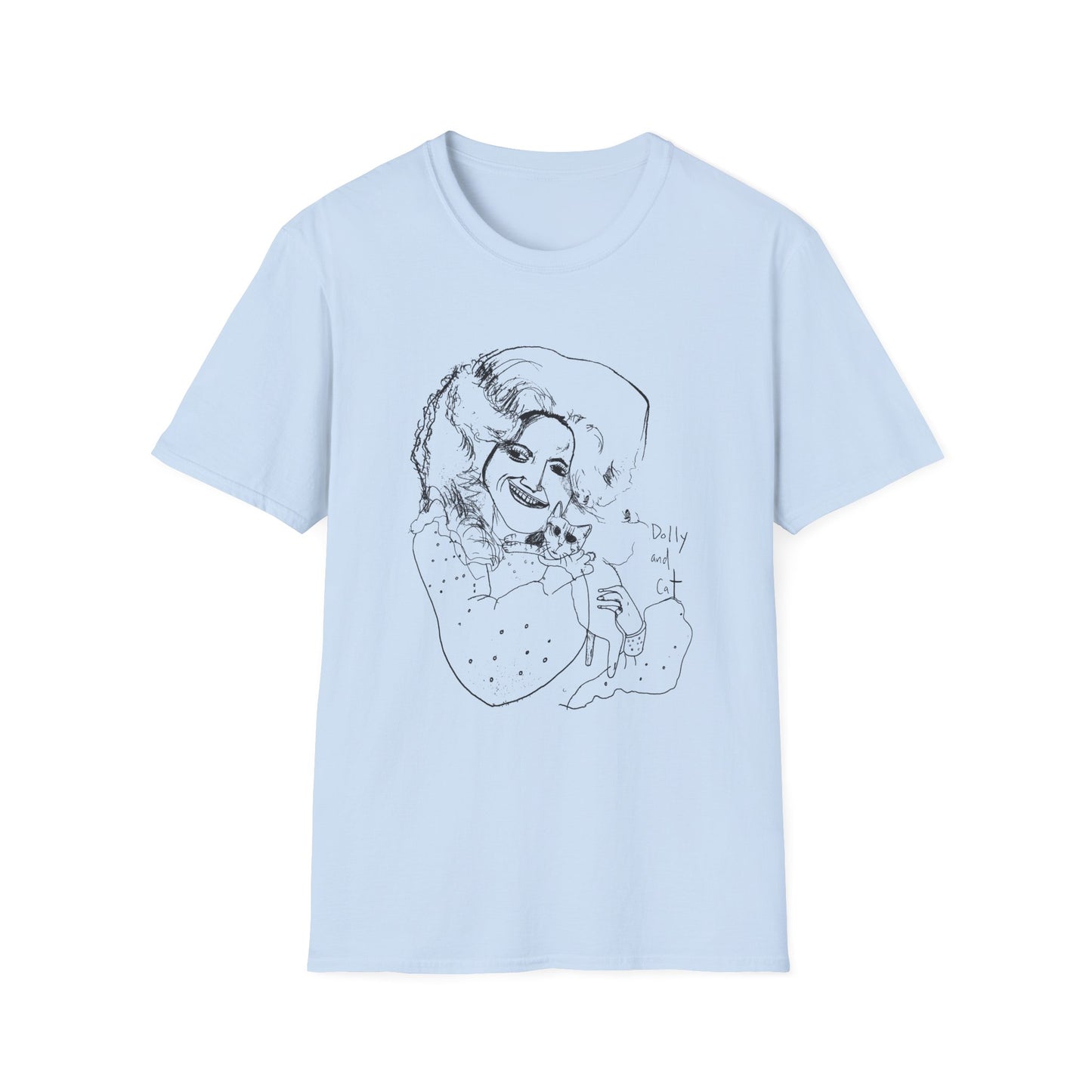 dolly and cat drawing tshirt