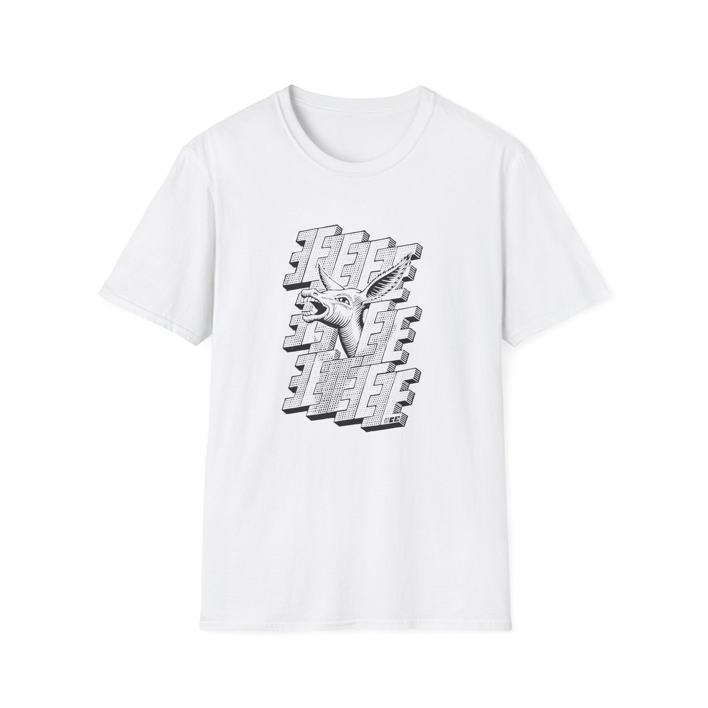 rare 1953 m.c escher engraving a donkey (e is een ezel) reproduction tshirt