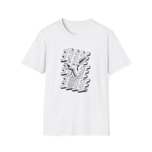 rare 1953 m.c escher engraving a donkey (e is een ezel) reproduction tshirt