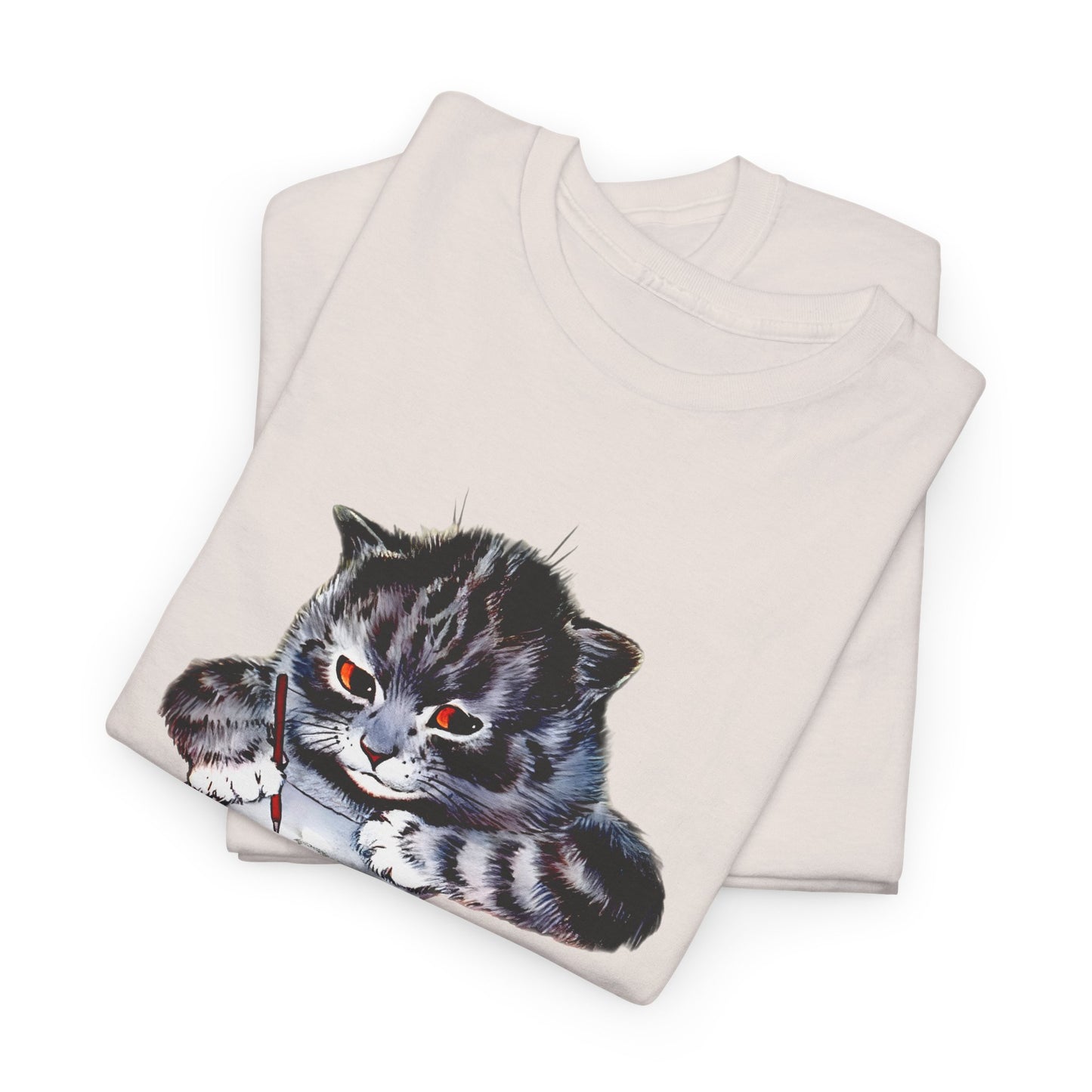 louis wain anthropomorphised cat painting i'll draw your portrait tshirt