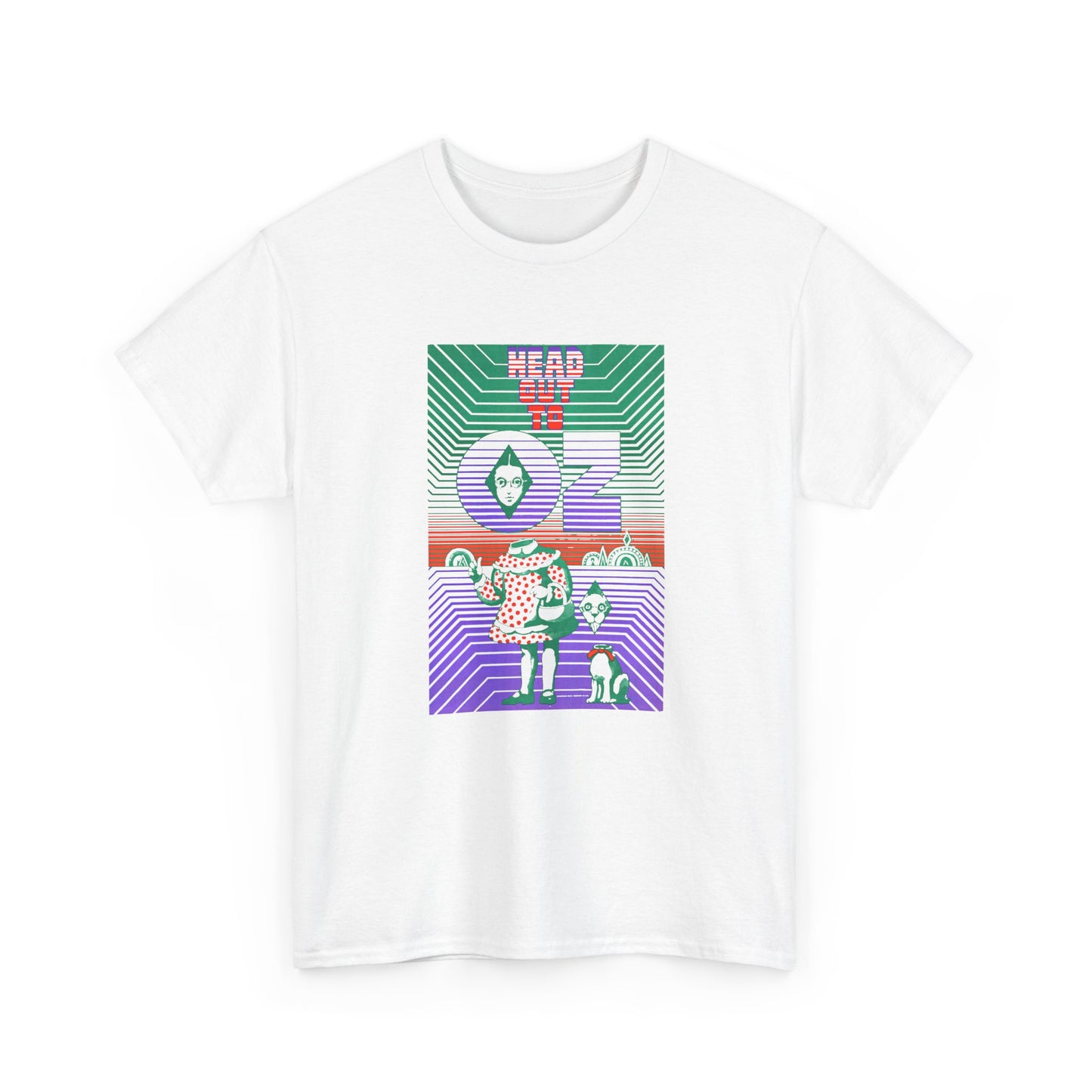 1960s head out to oz psychedelic vintage poster tshirt