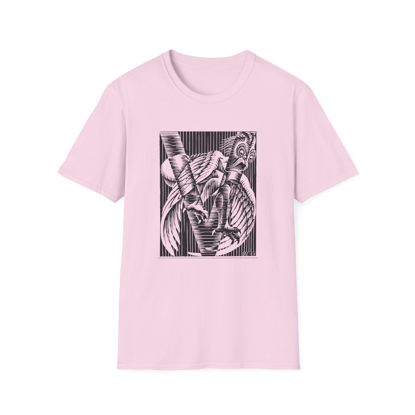 1931 rare m.c escher initial v reproduction tshirt