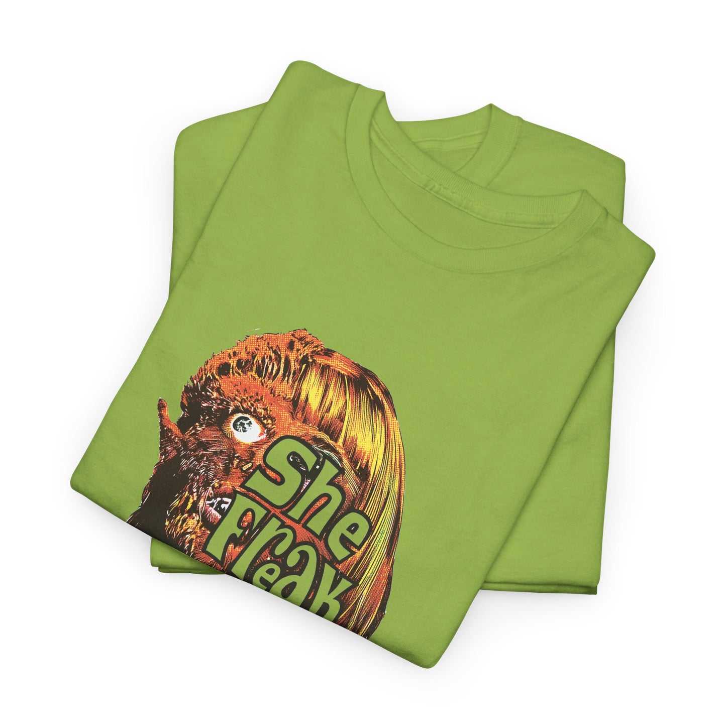 ships from canada she freak 1967 exploitation horror film comic halftone style tshirt