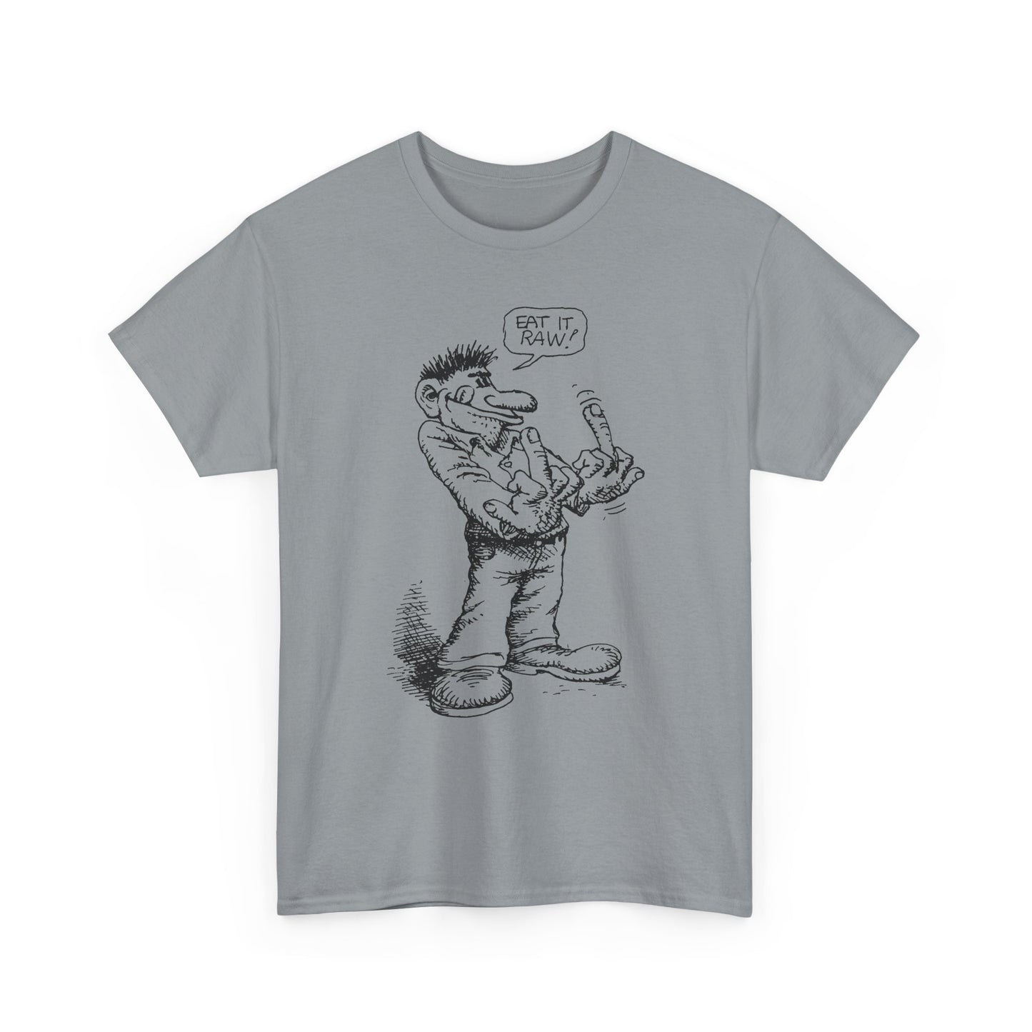r. crumb eat it raw! double middle finger tshirt
