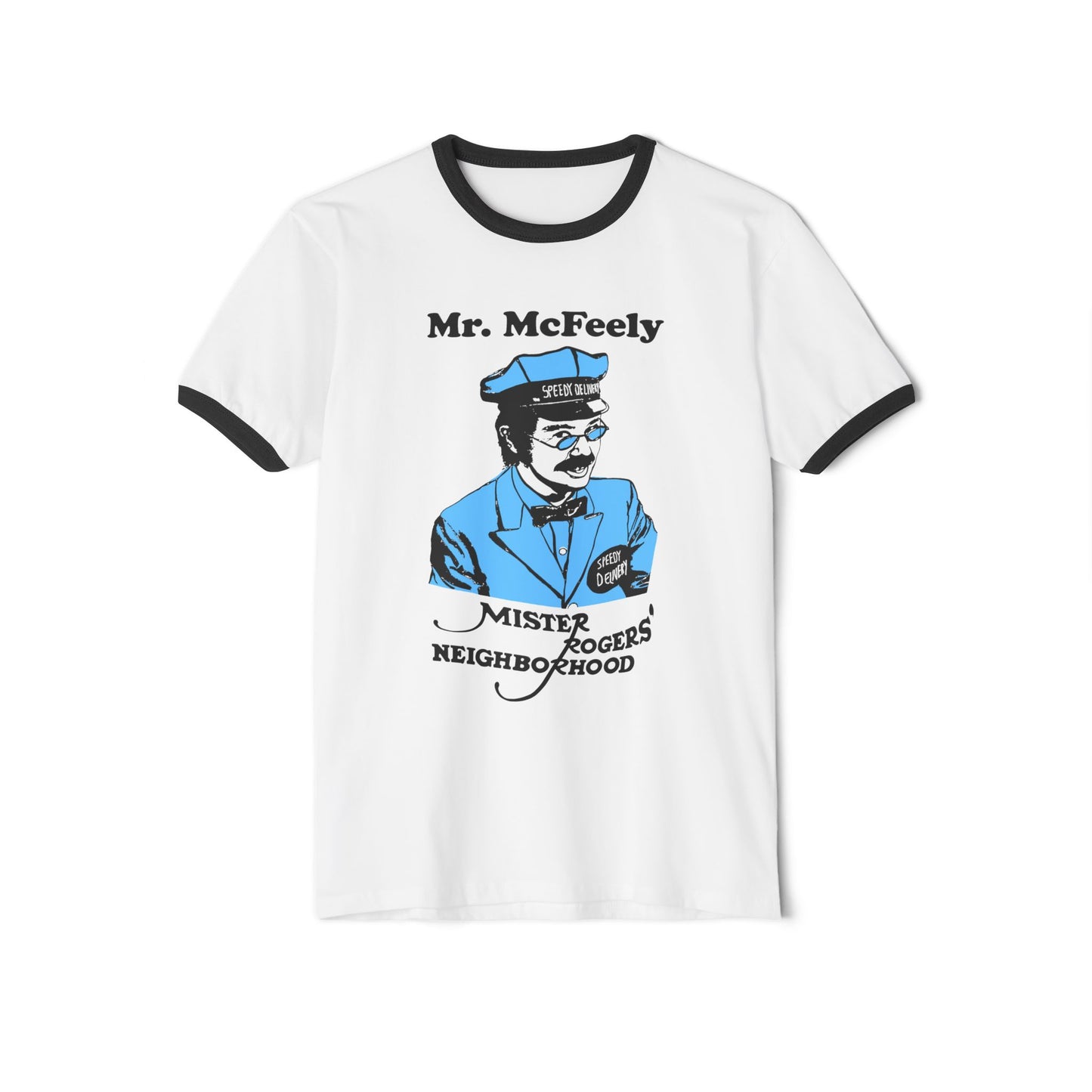 vintage mr mcfeely from mr rogers custom reproduction ringer tshirt