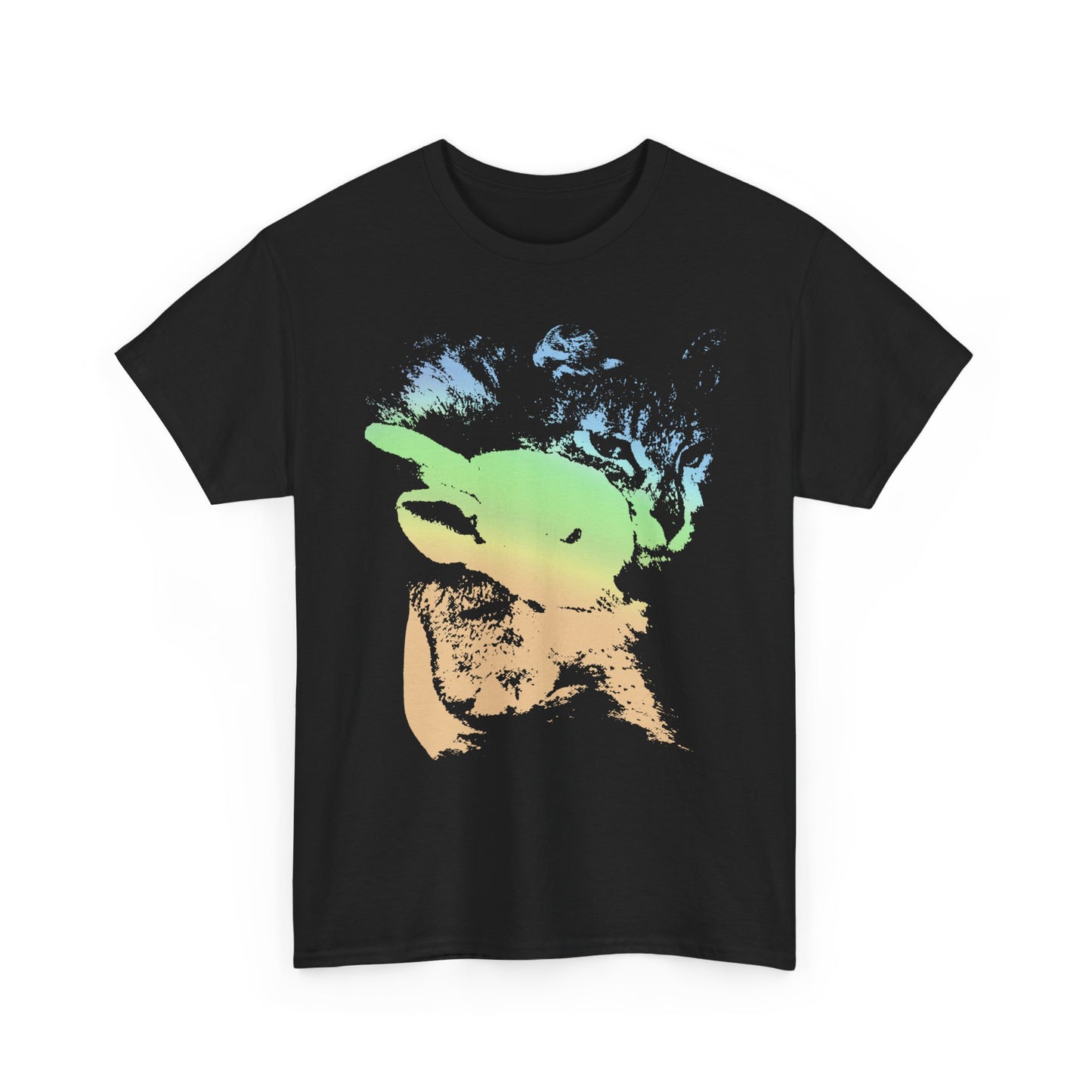 newspaper photo of cat and bunny who were friends tshirt