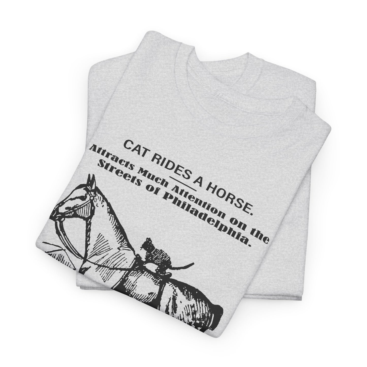 1898 cat named waffles rides horse news article drawing reproduction tshirt