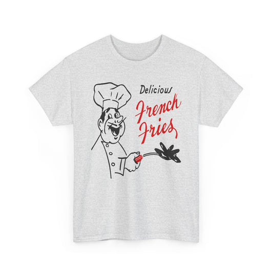 vintage paper bag art delicious french fries reproduction tshirt