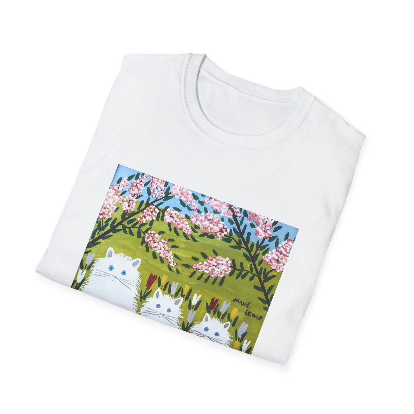 1965 maud lewis painting three white cats tshirt