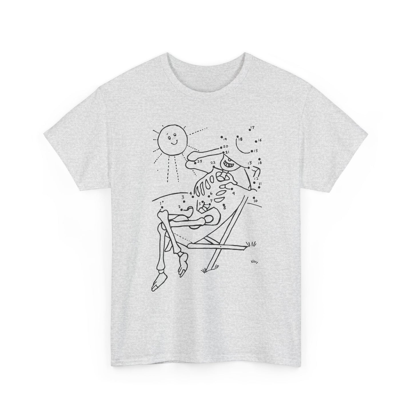 connect the dots skeleton sun tanning tshirt