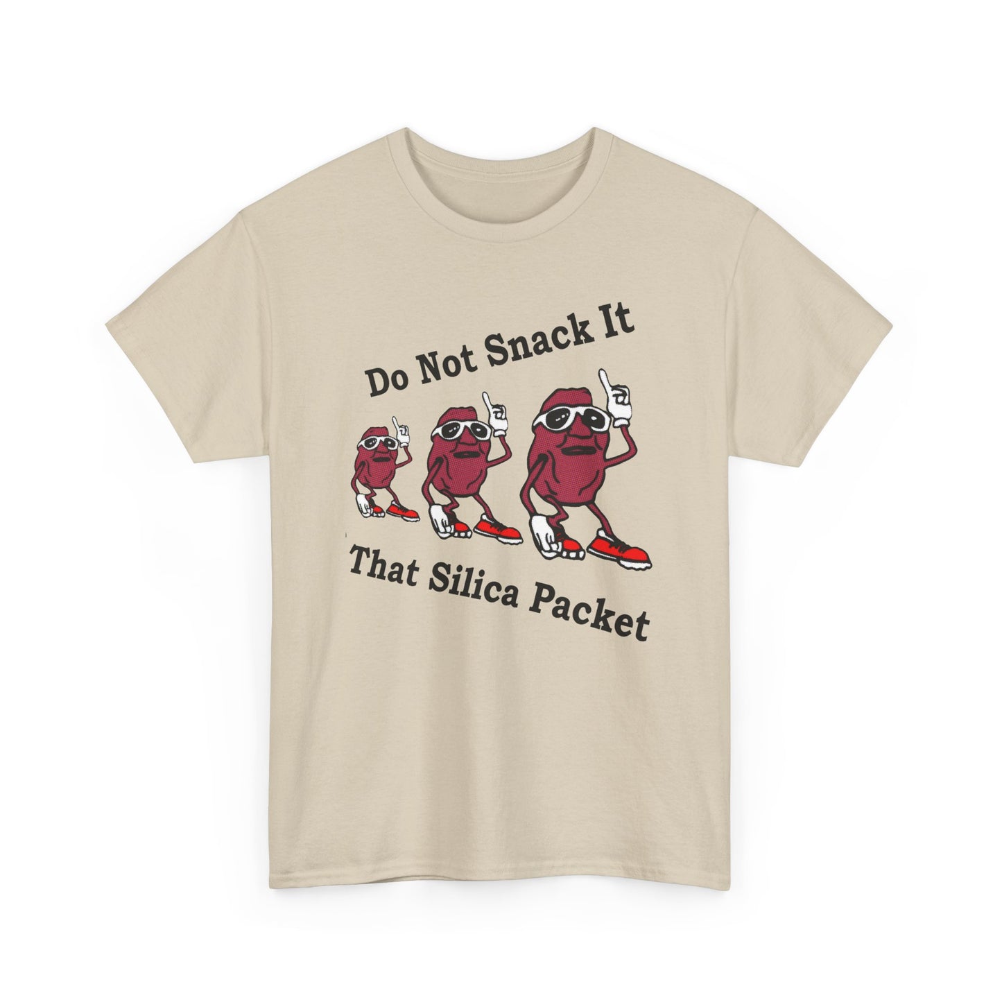 vintage california raisins silica gel packet warning reproduction tshirt