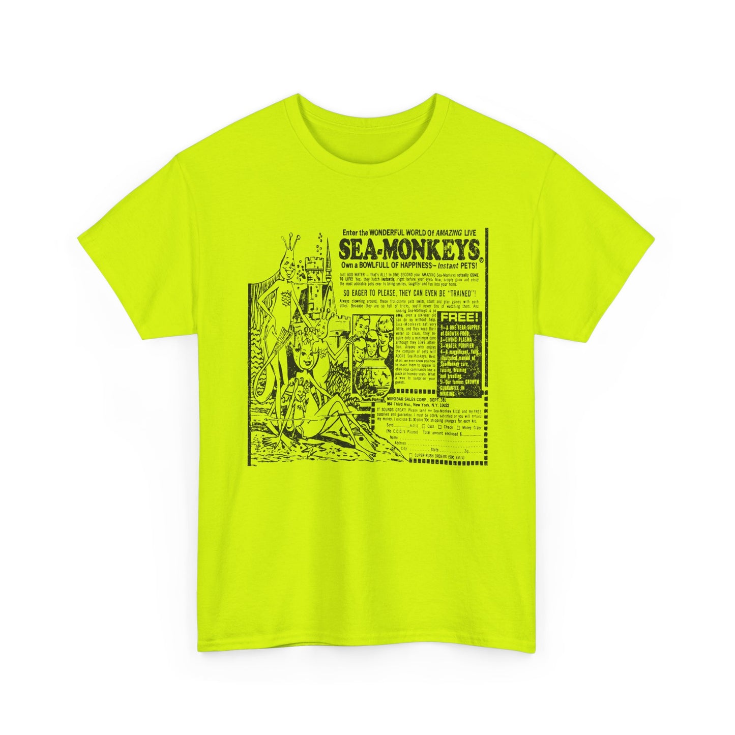 1973 sea monkeys insta pet advert black and white reproduction tshirt