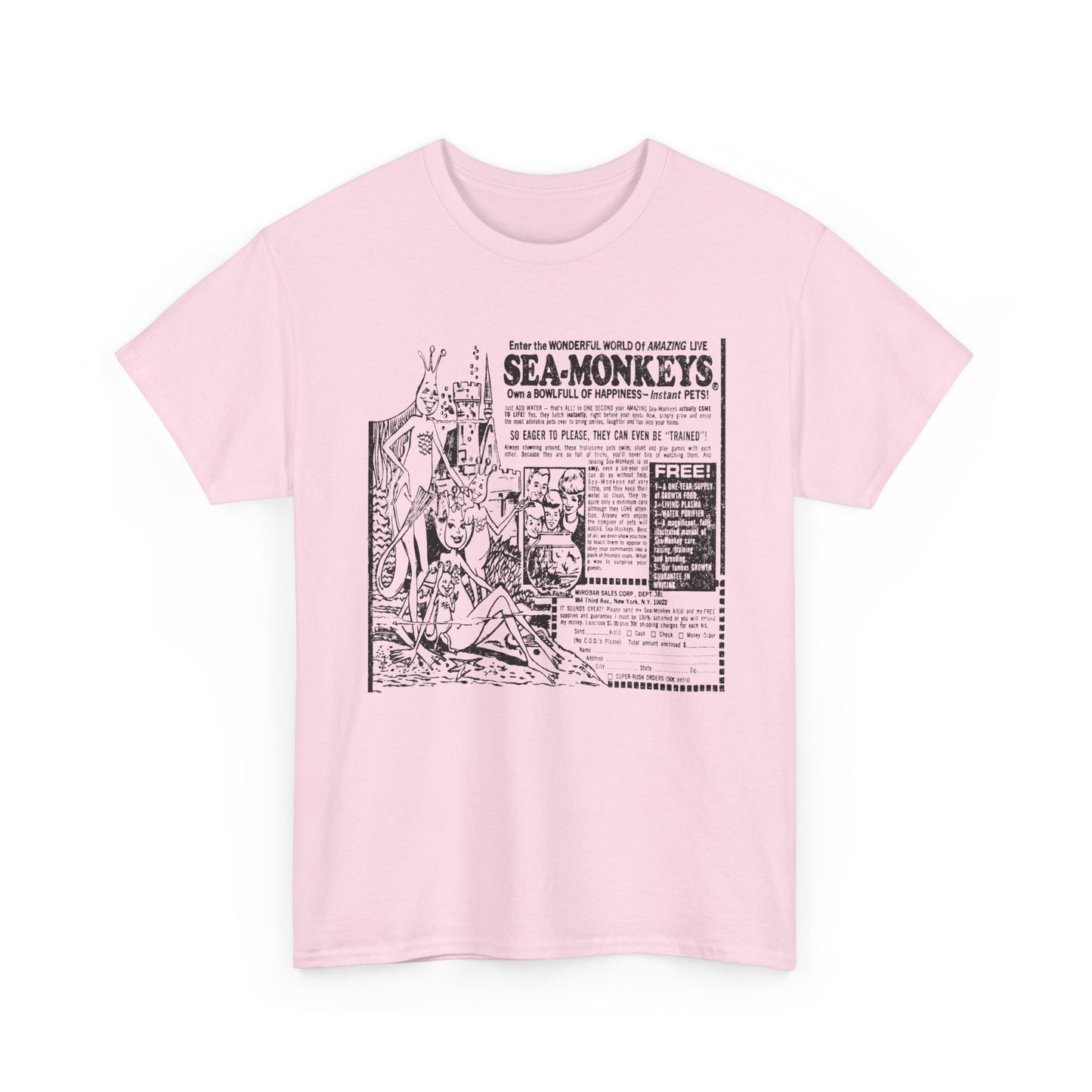1973 sea monkeys insta pet advert black and white reproduction tshirt