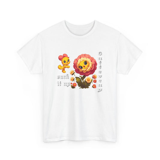 suck it up buttercup cartoon flower tshirt