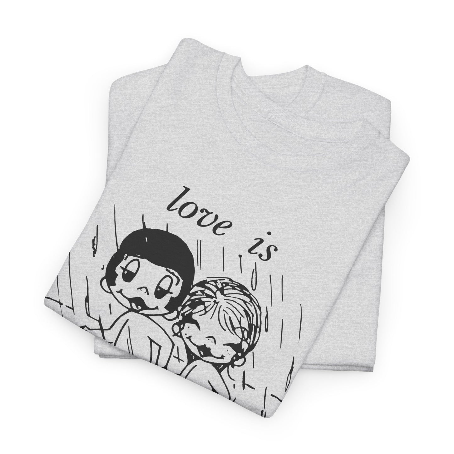 1970 graphic love is a sunny feeling on a rainy day tshirt
