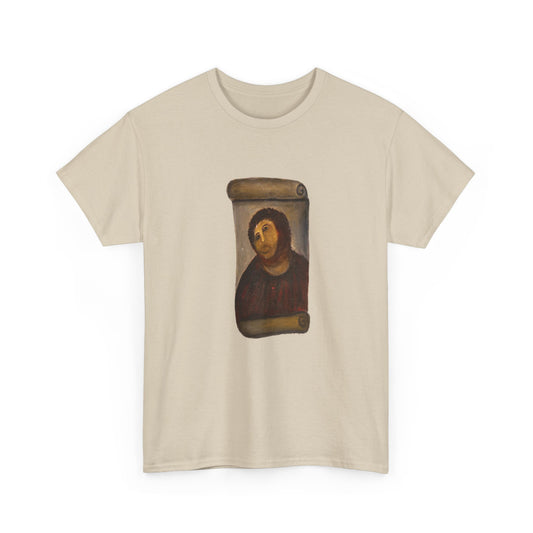 ecce homo botched restoration tshirt behold the monkey tshirt