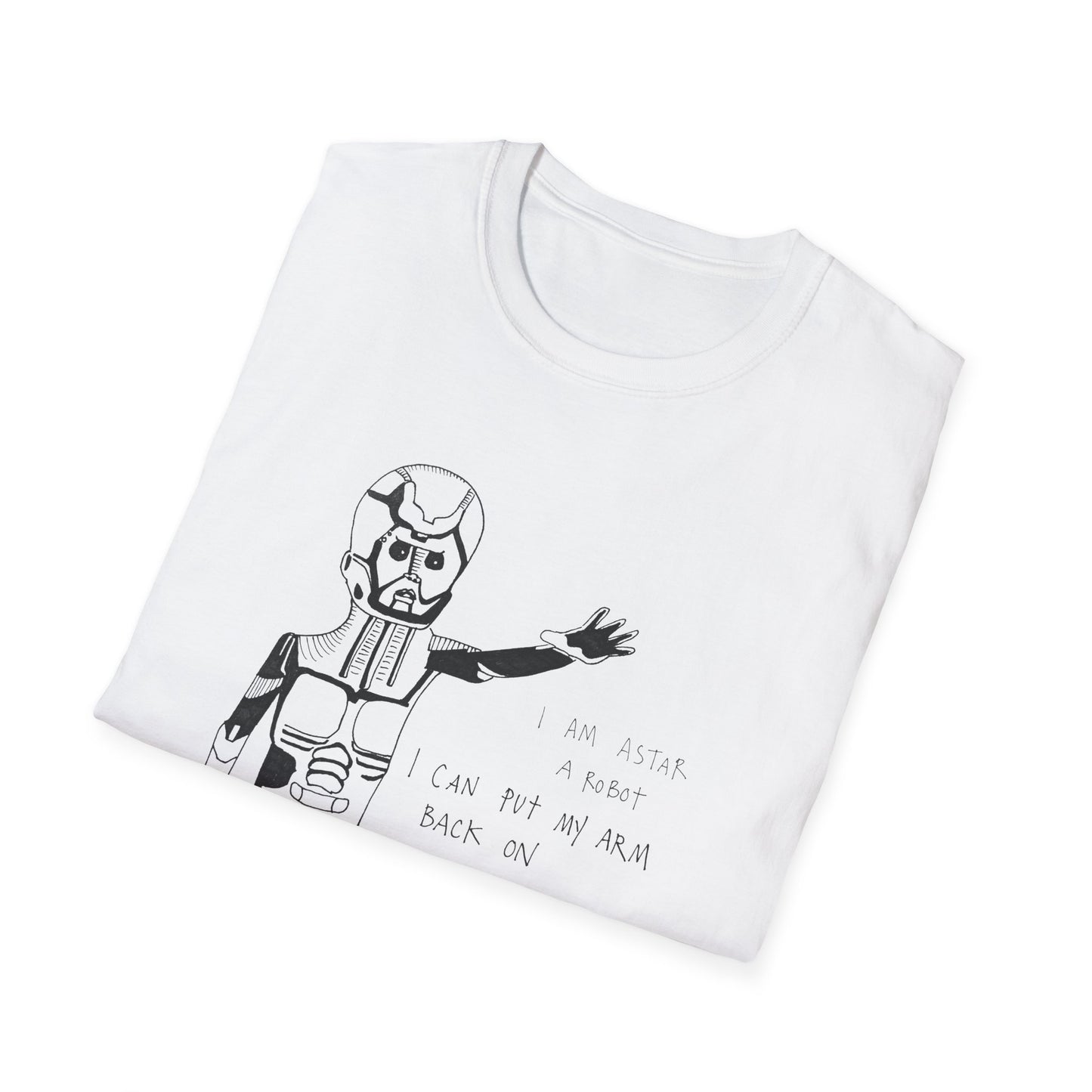 original drawing astar the robot 1980s canadian psa tshirt