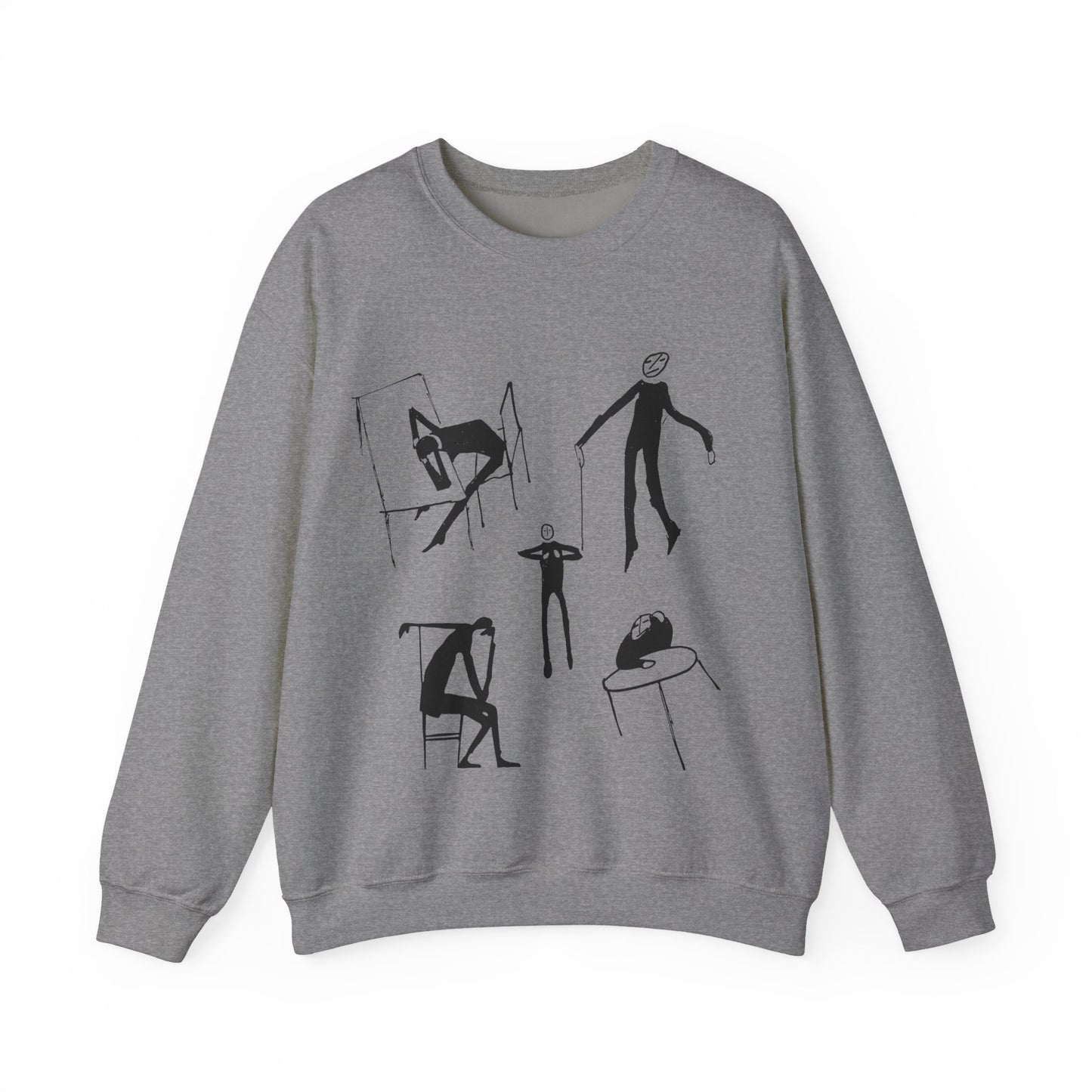 early 1900s sketches (collage of sketches) india ink on paper by franz kafka unisex heavy blend crewneck sweatshirt