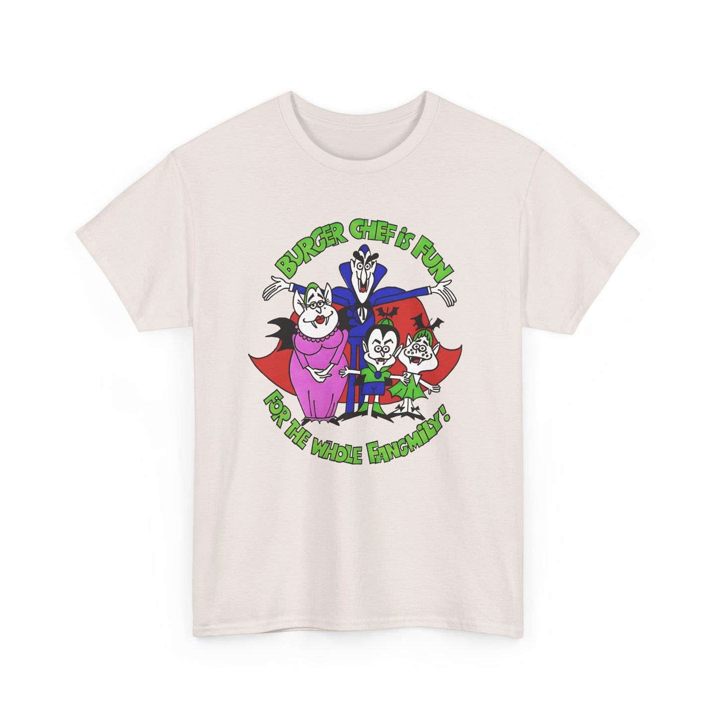 1970s burger chef is fun for the whole fangmily reproduction tshirt