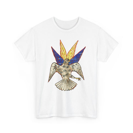 13th century gothic illuminated manuscript of the book of revelation seraph tshirt
