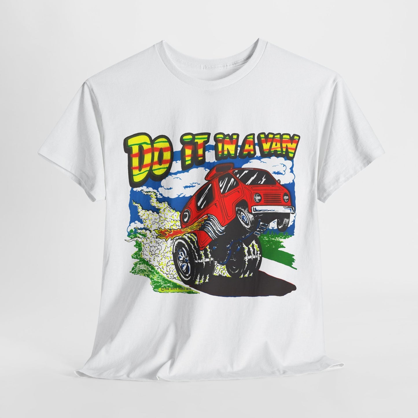 vintage 1975 do it in a van graphic reproduction tshirt