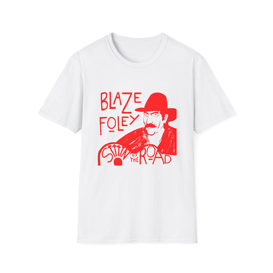 blaze foley sittin' by the road red stencil fan art tshirt