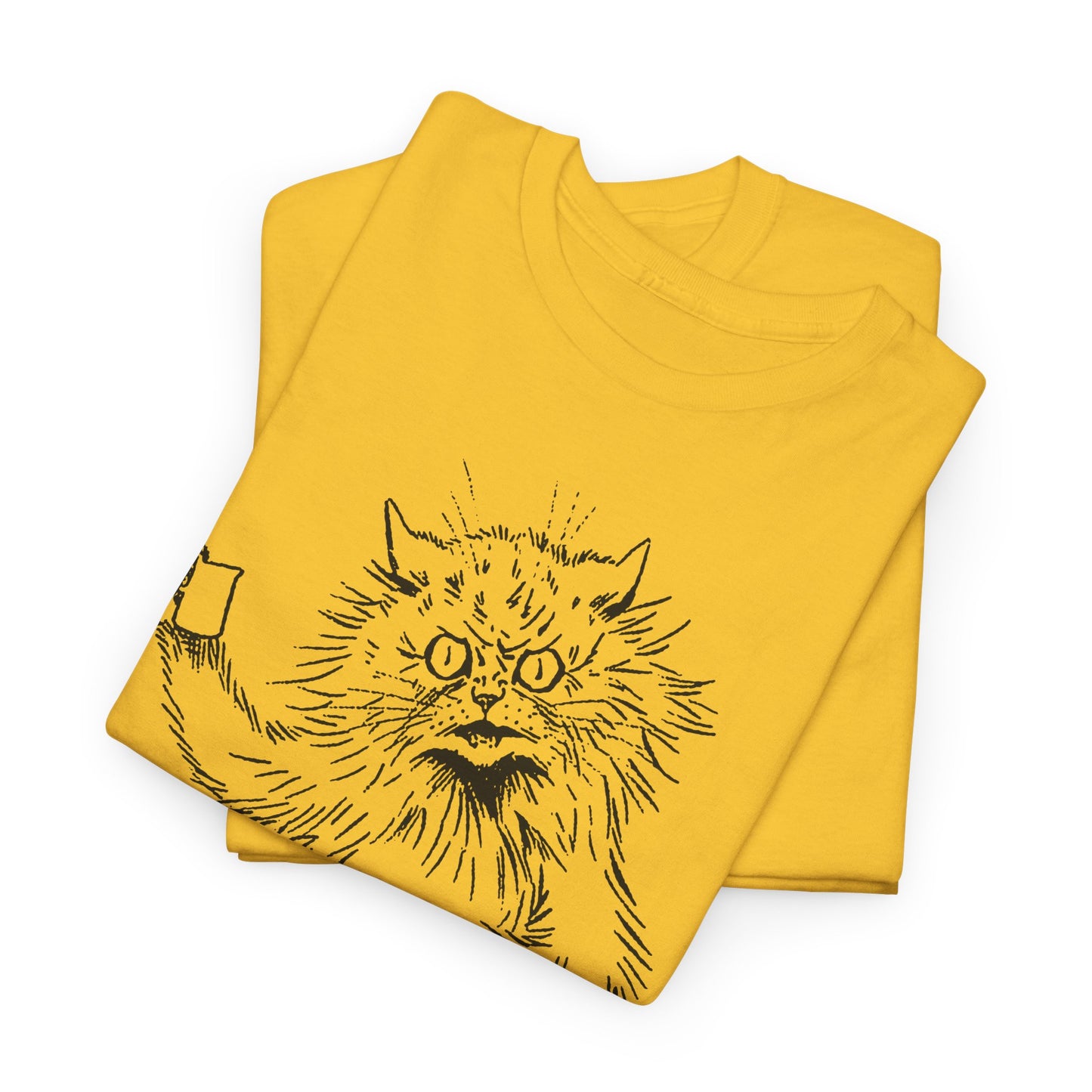 louis wain angry cat with cup reproduction tshirt