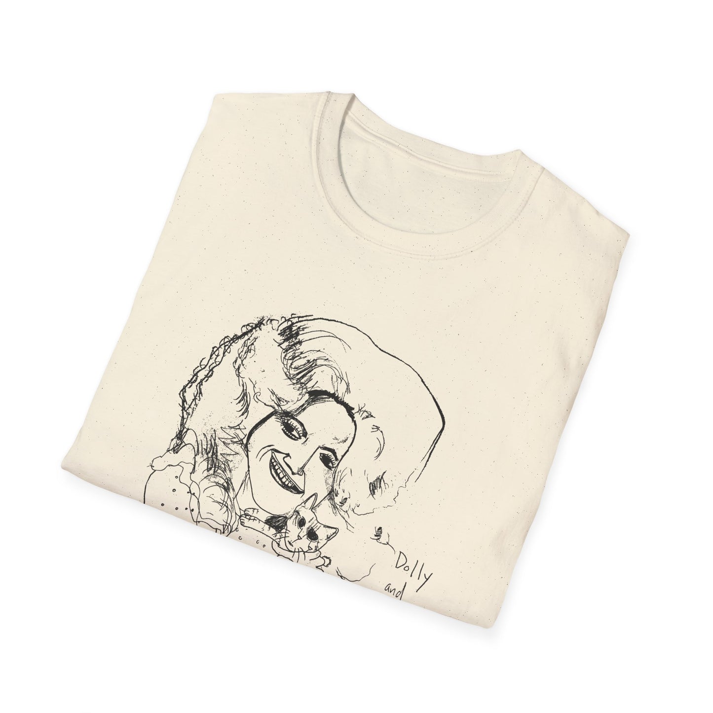 dolly and cat drawing tshirt
