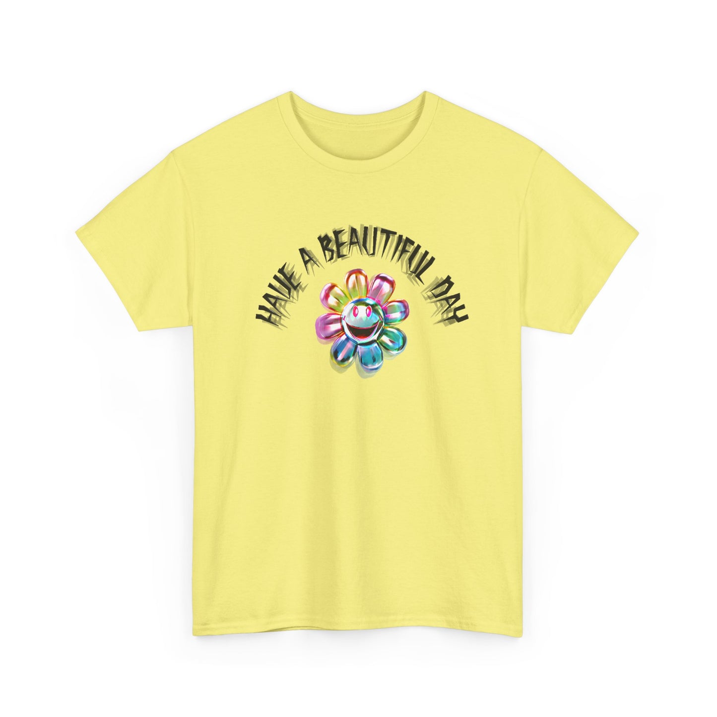 have a beautiful day chaotic rainbow daisy design tshirt