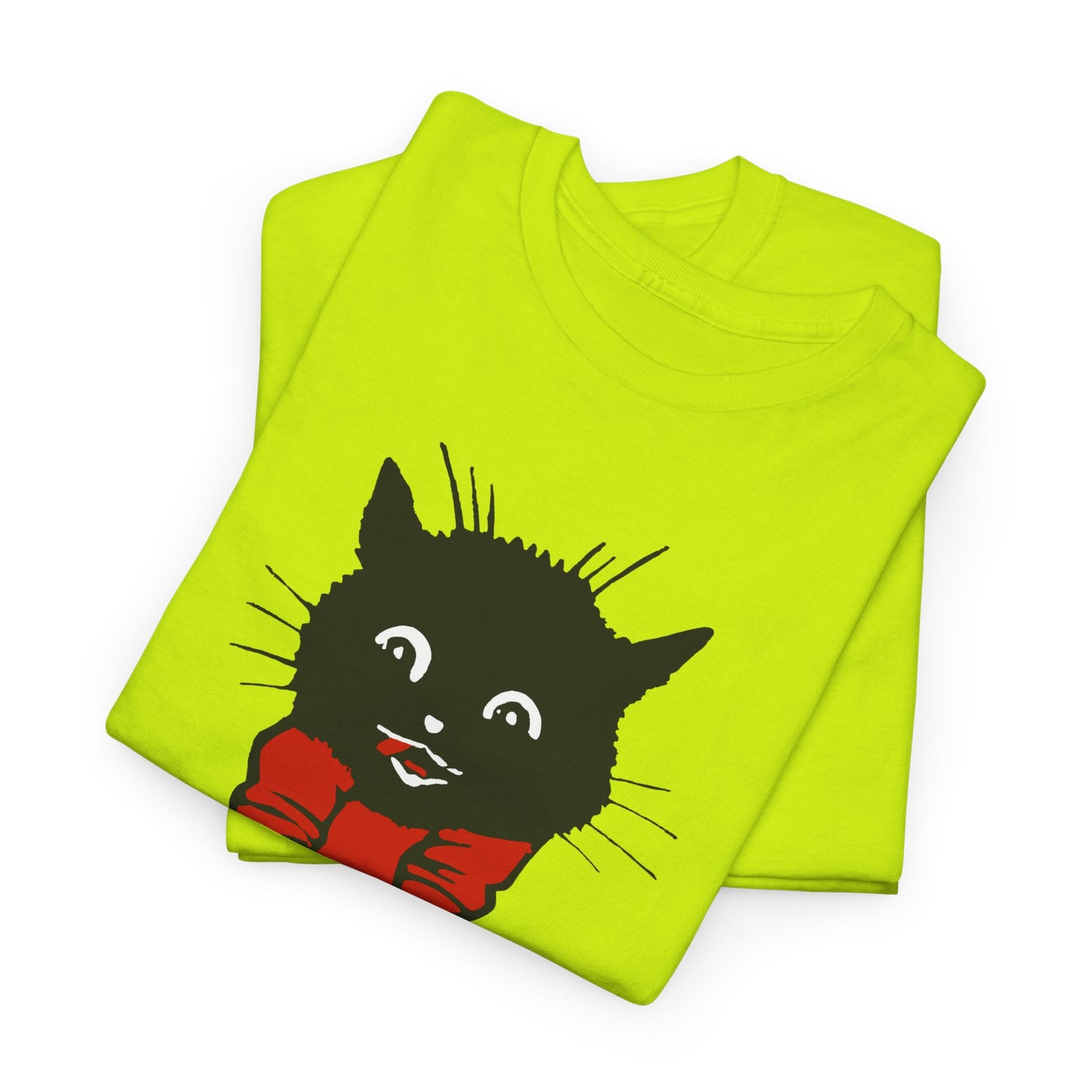 1922 calendar card graphic by unknown artist good luck cat tshirt
