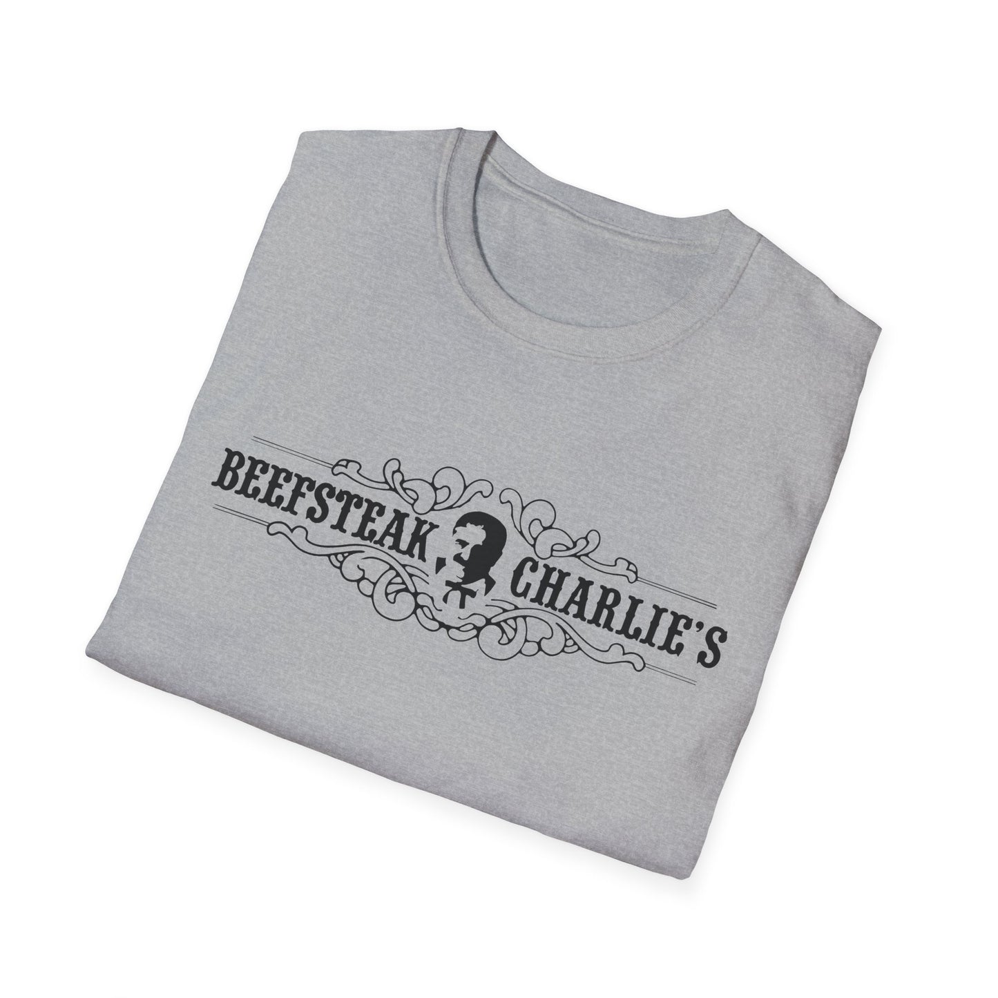 vintage defunct beefsteak charlie's logo tshirt