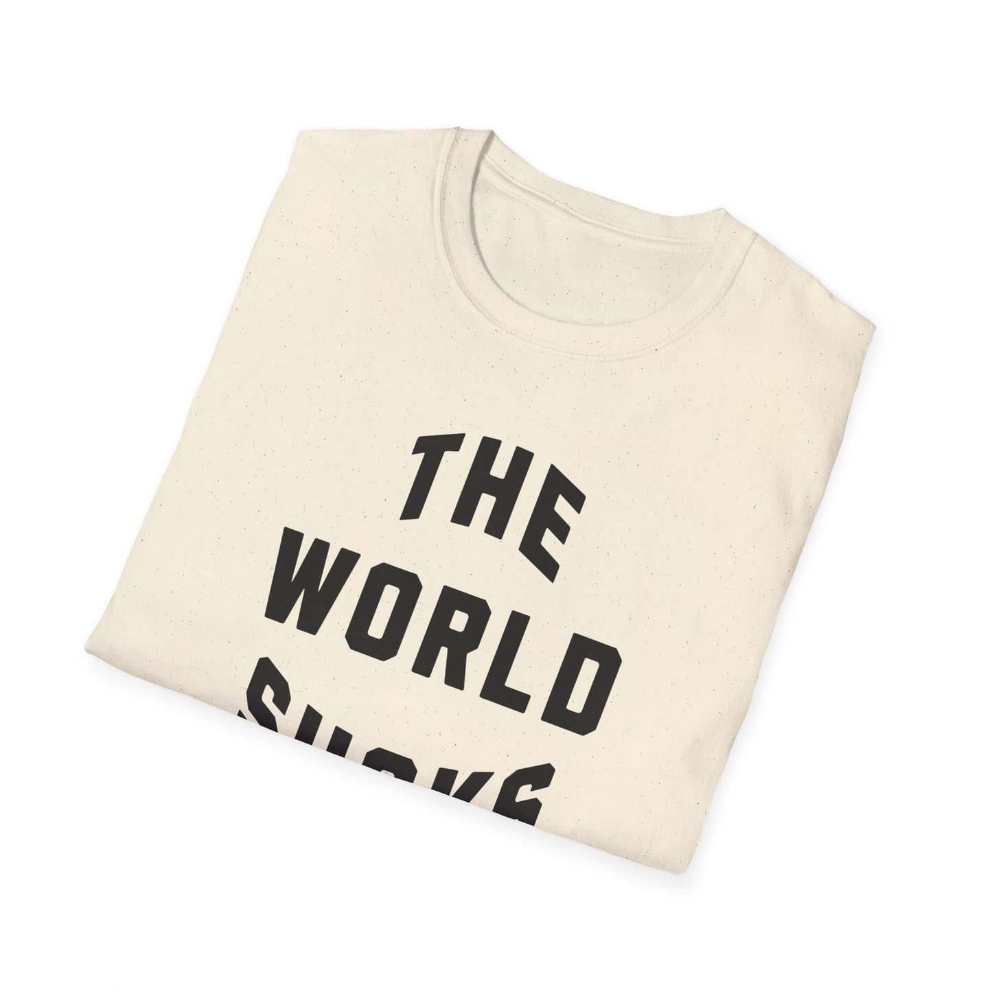 the world sucks vintage design tshirt