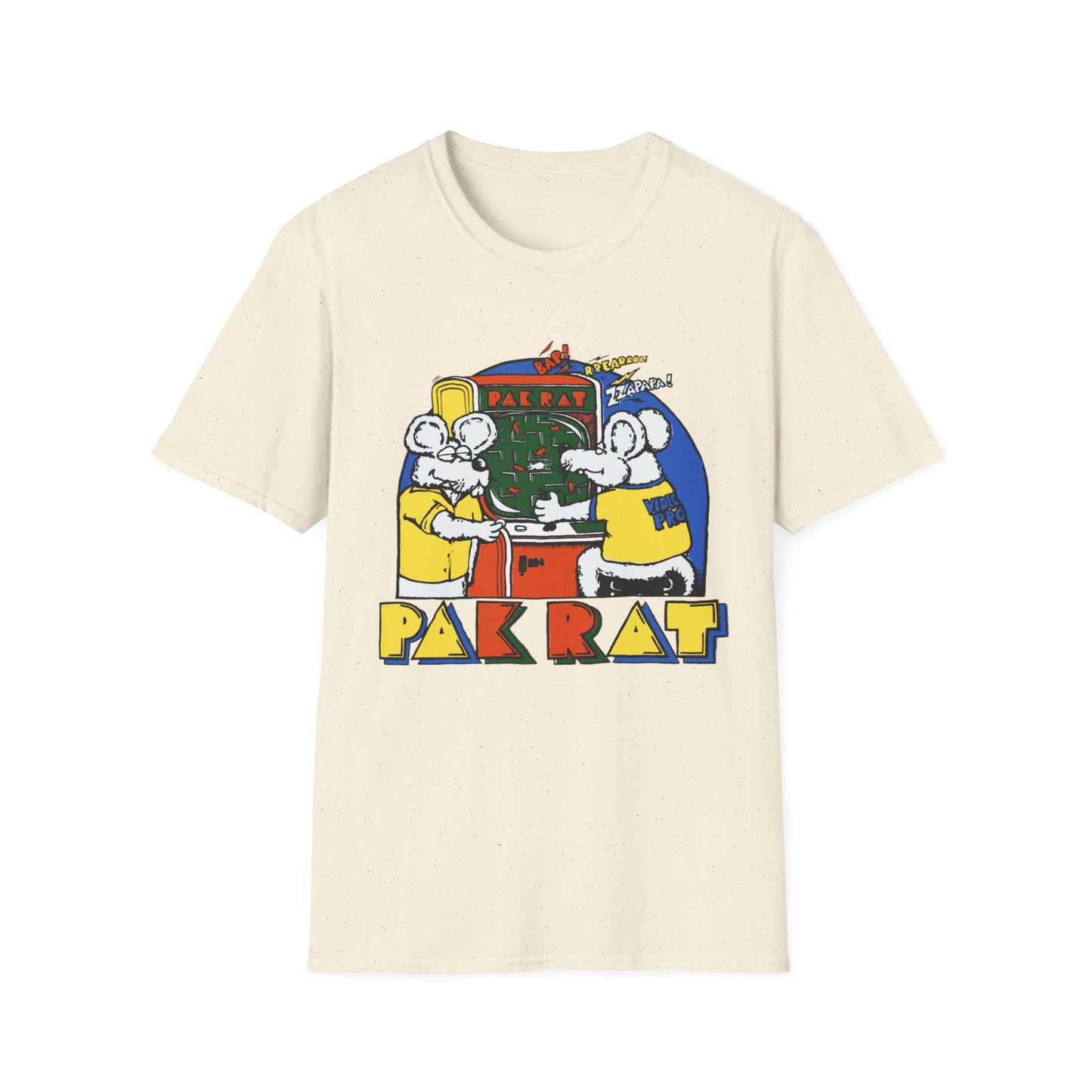 1970s pak rat graphic on a new cotton tshirt