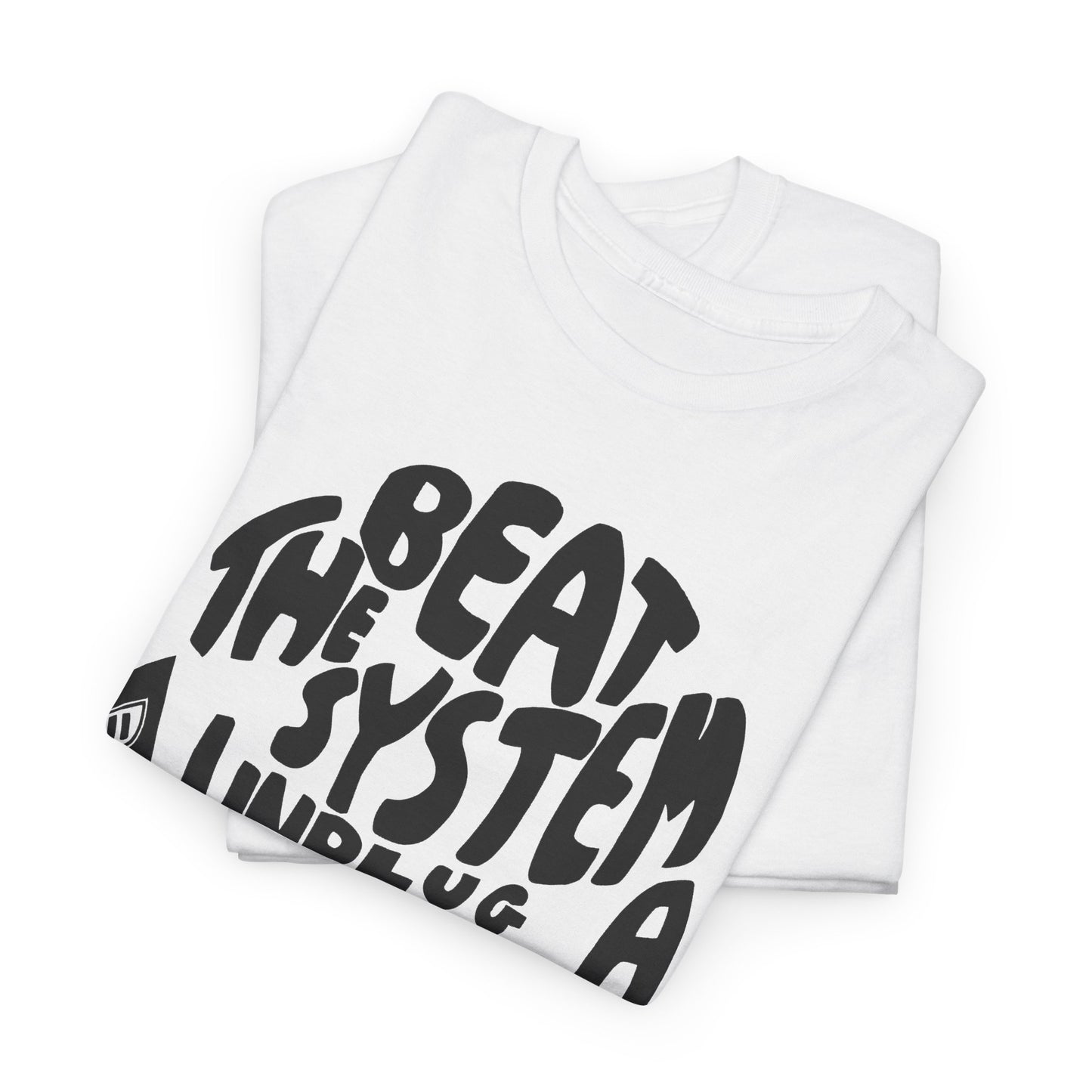 1970s beat the system unplug a computer reproduction tshirt
