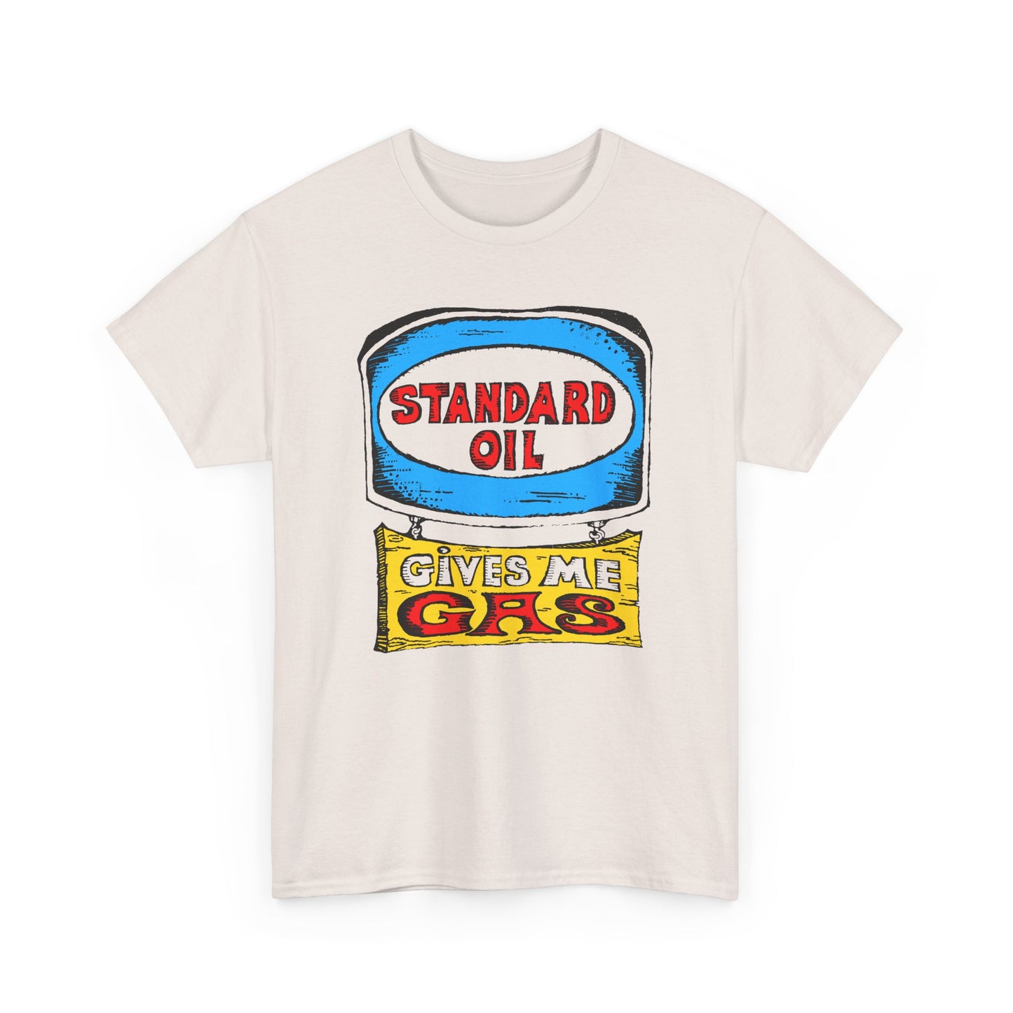 1970s standard oil gives me gas reproduction tshirt