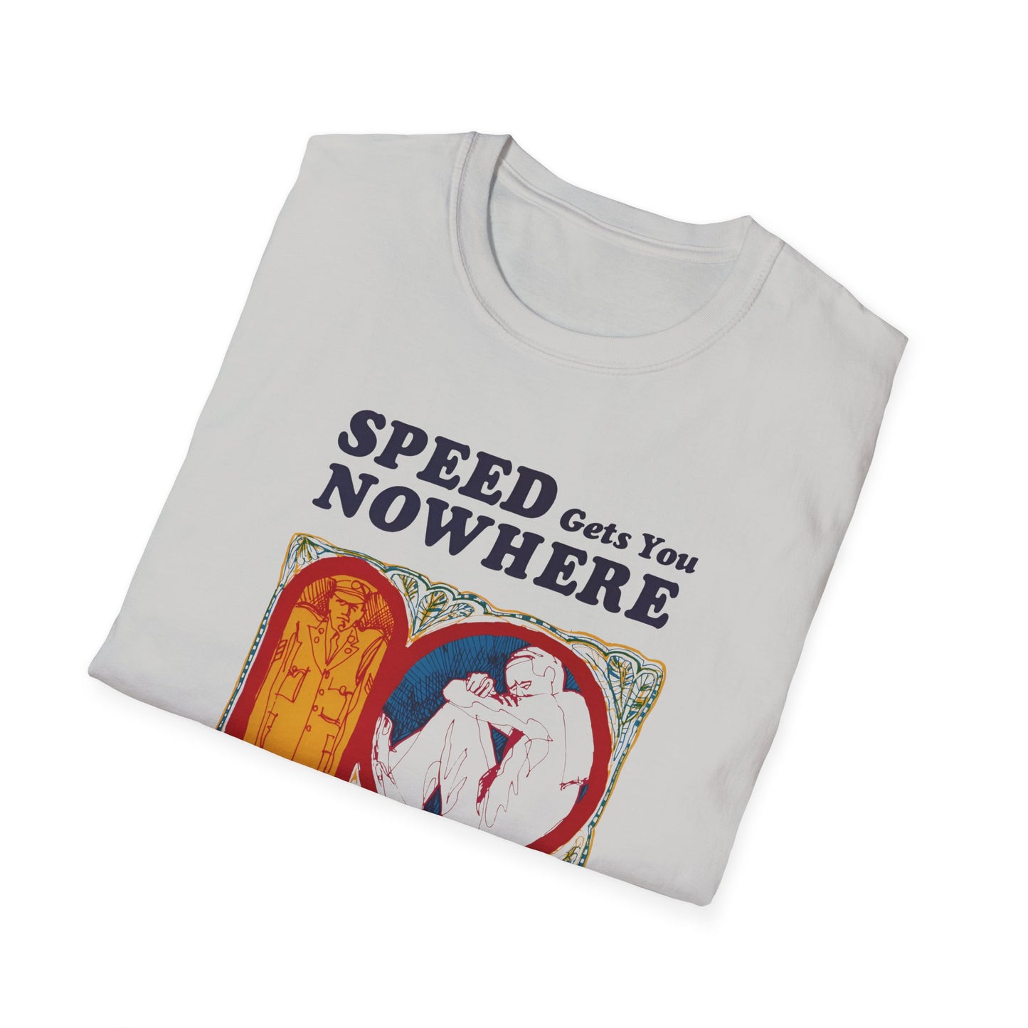 1970s anti drug campaign poster speed gets you nowhere tshirt