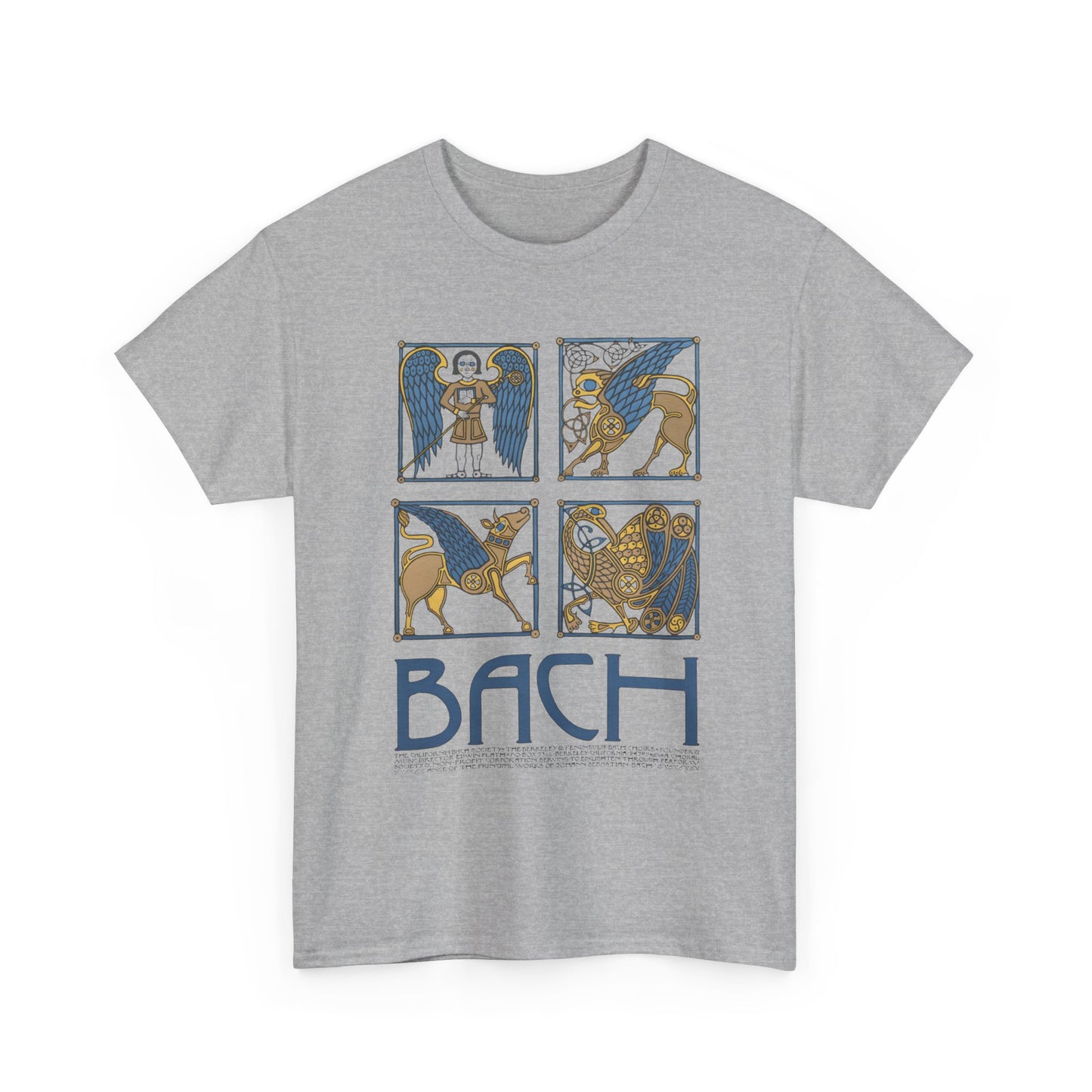 1970s david lance goines bach poster reproduction with words tshirt