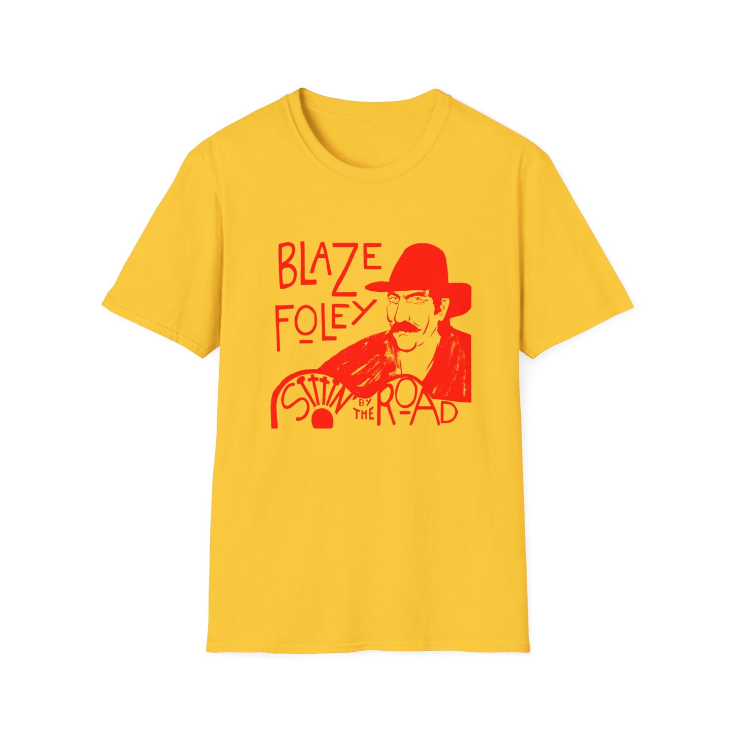 blaze foley sittin' by the road red stencil fan art tshirt