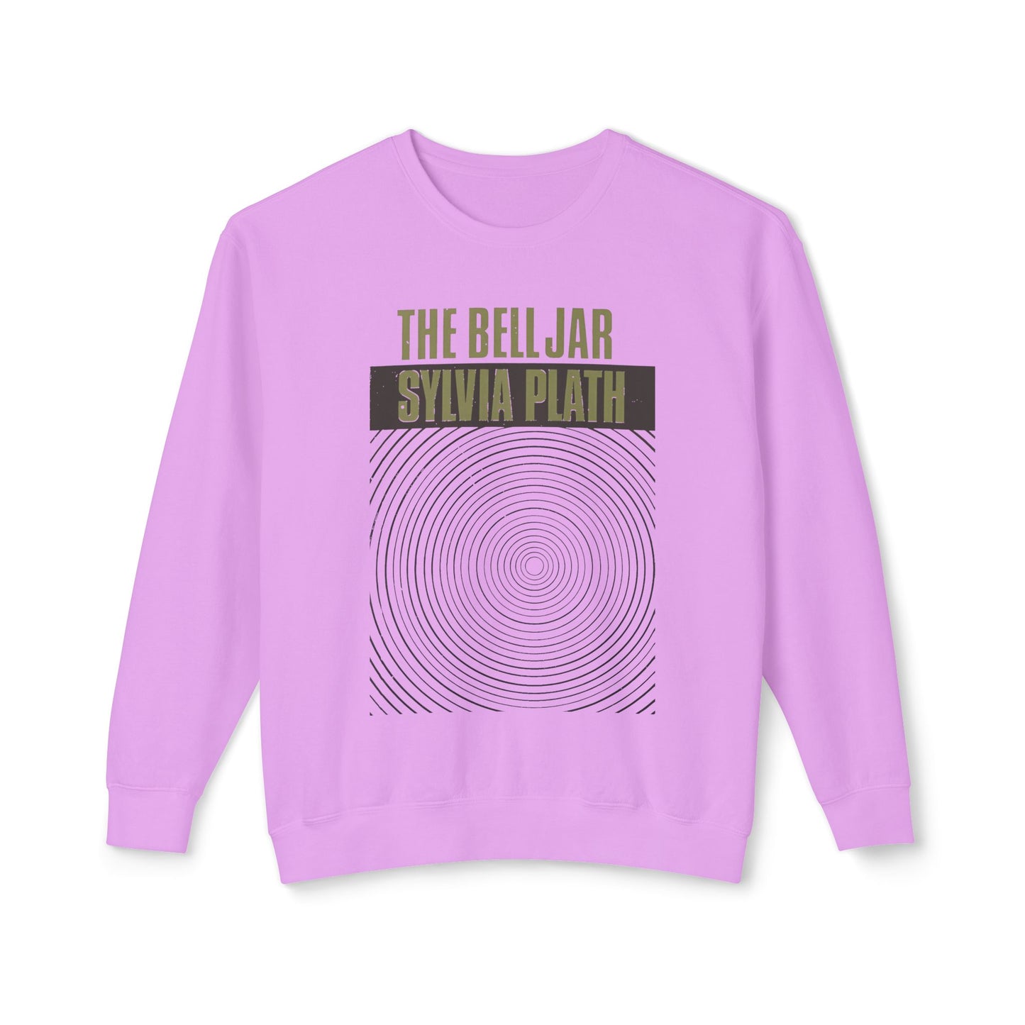 1963 book by sylvia plath "the bell jar" book cover on a 100% cotton sweatshirt
