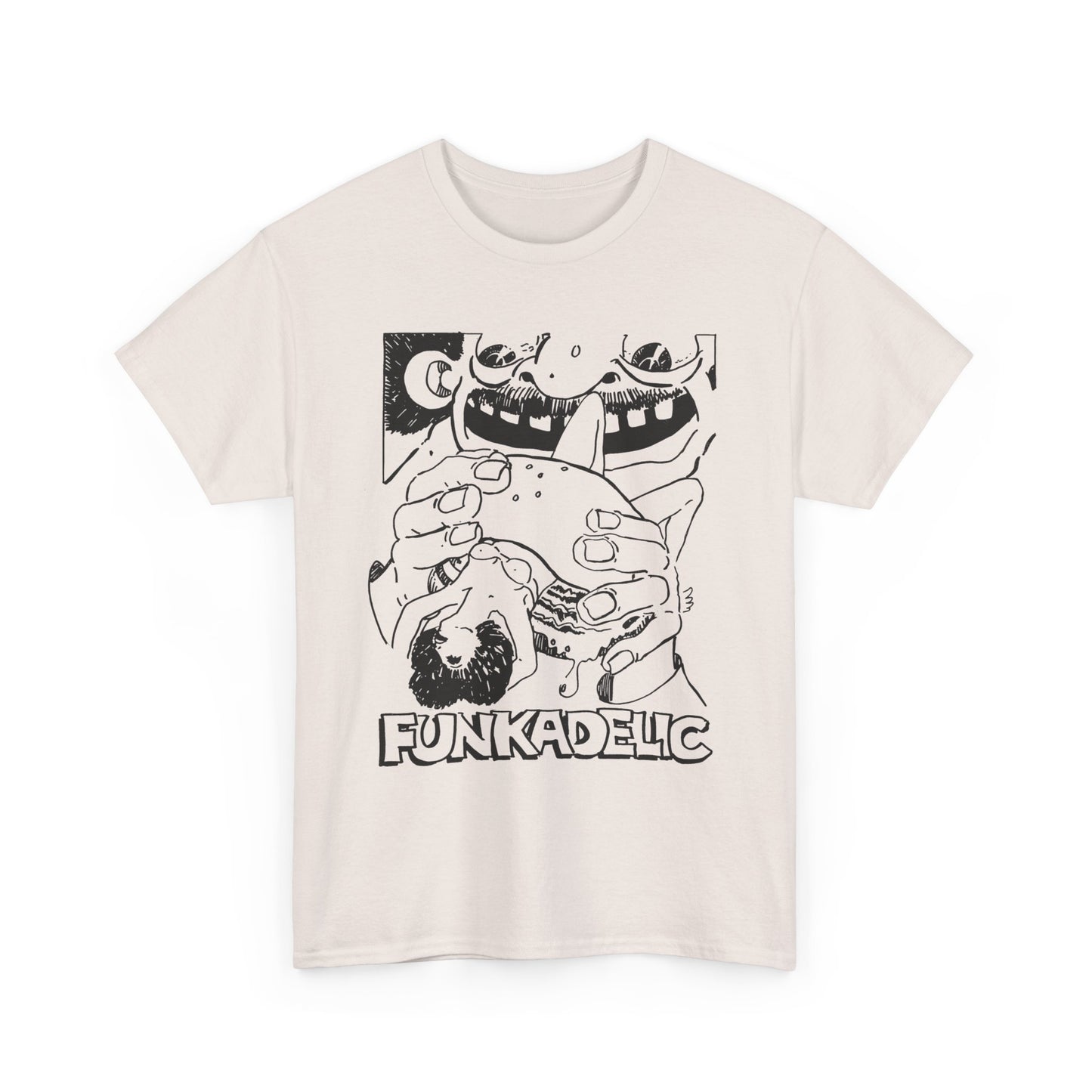 1970s ad for funkadelic's let's take it to the stage album custom edit tshirt