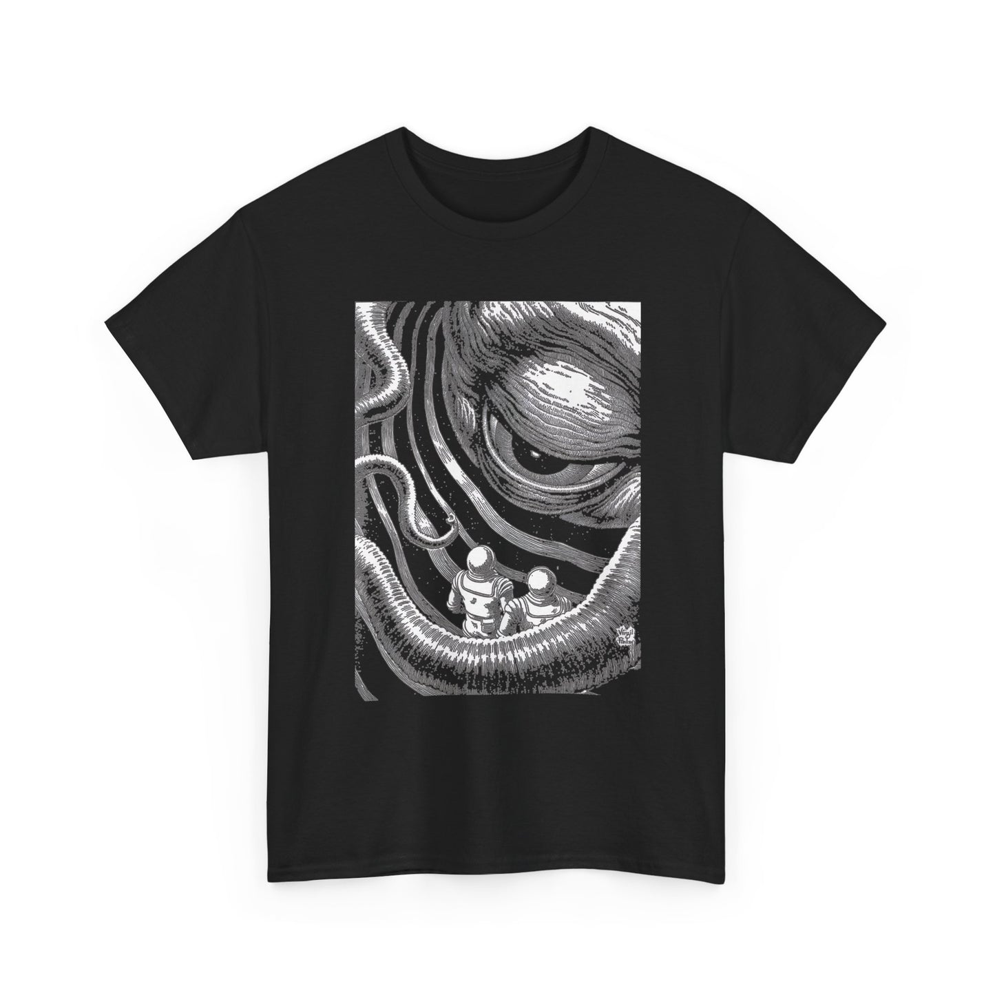 virgil finlay illustration on the edge of the galaxy tshirt