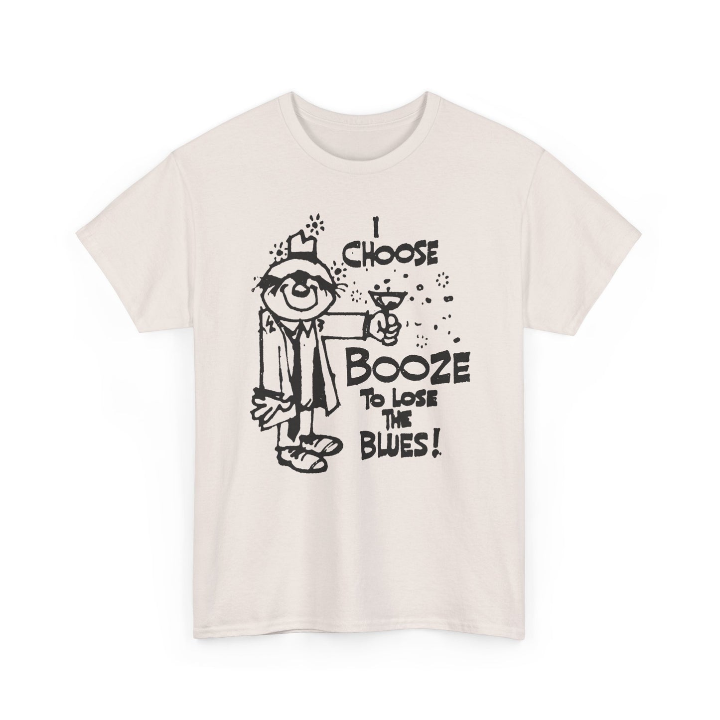 1970s i choose booze to lose the blues reproduction tshirt
