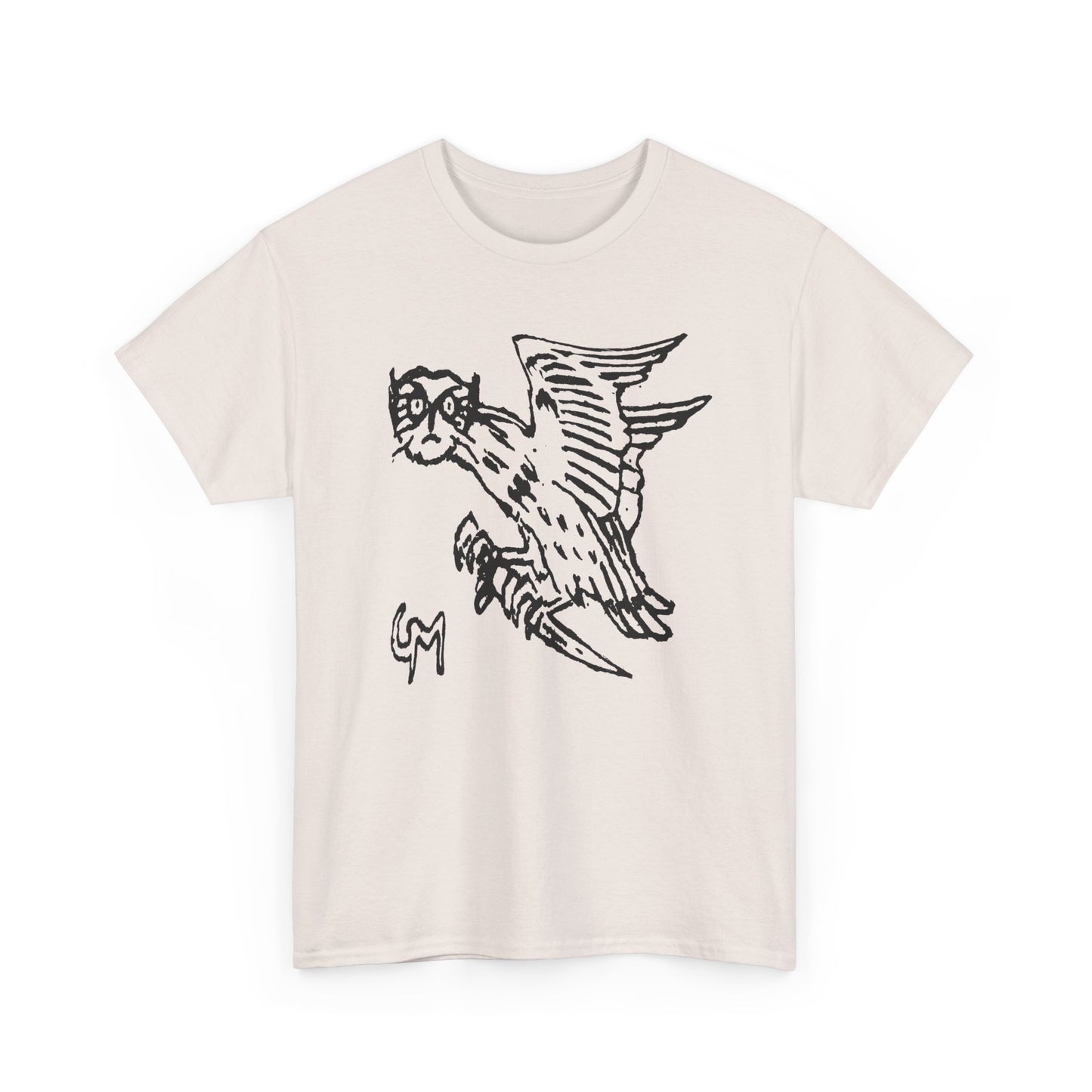 1899 illustration of owl holding knife by gerhard munthe custom edit tshirt