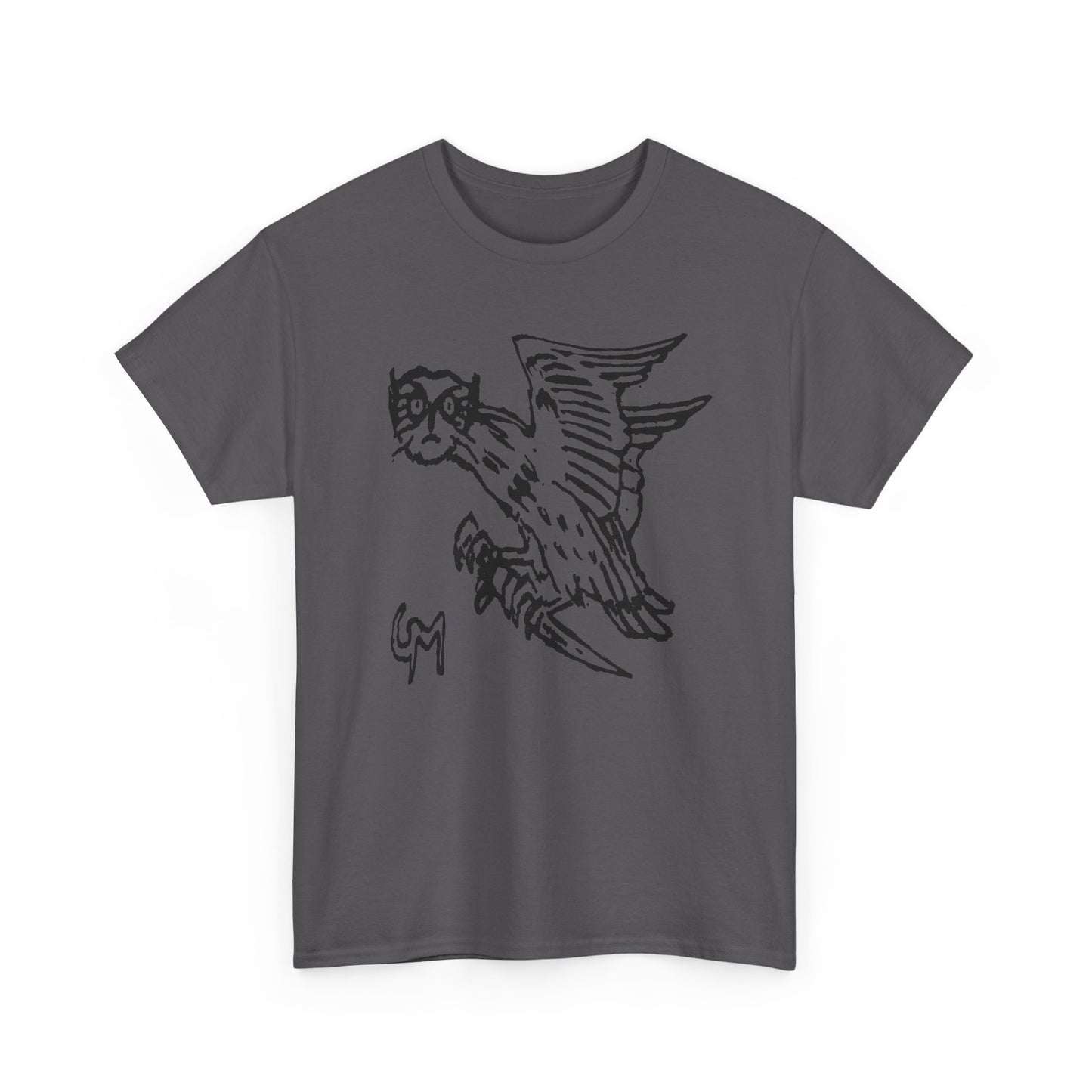 1899 illustration of owl holding knife by gerhard munthe custom edit tshirt