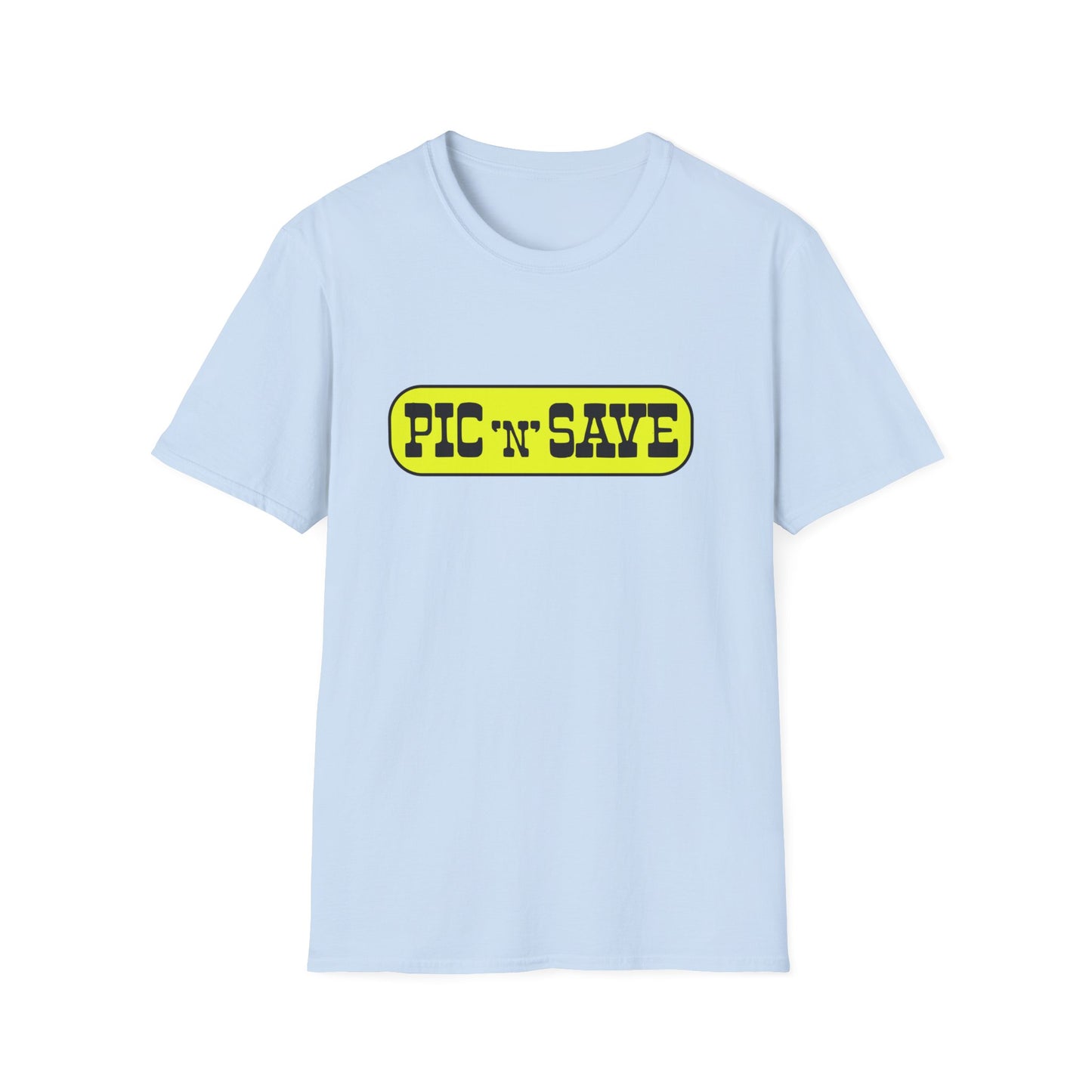 pic n save retail chain logo tshirt