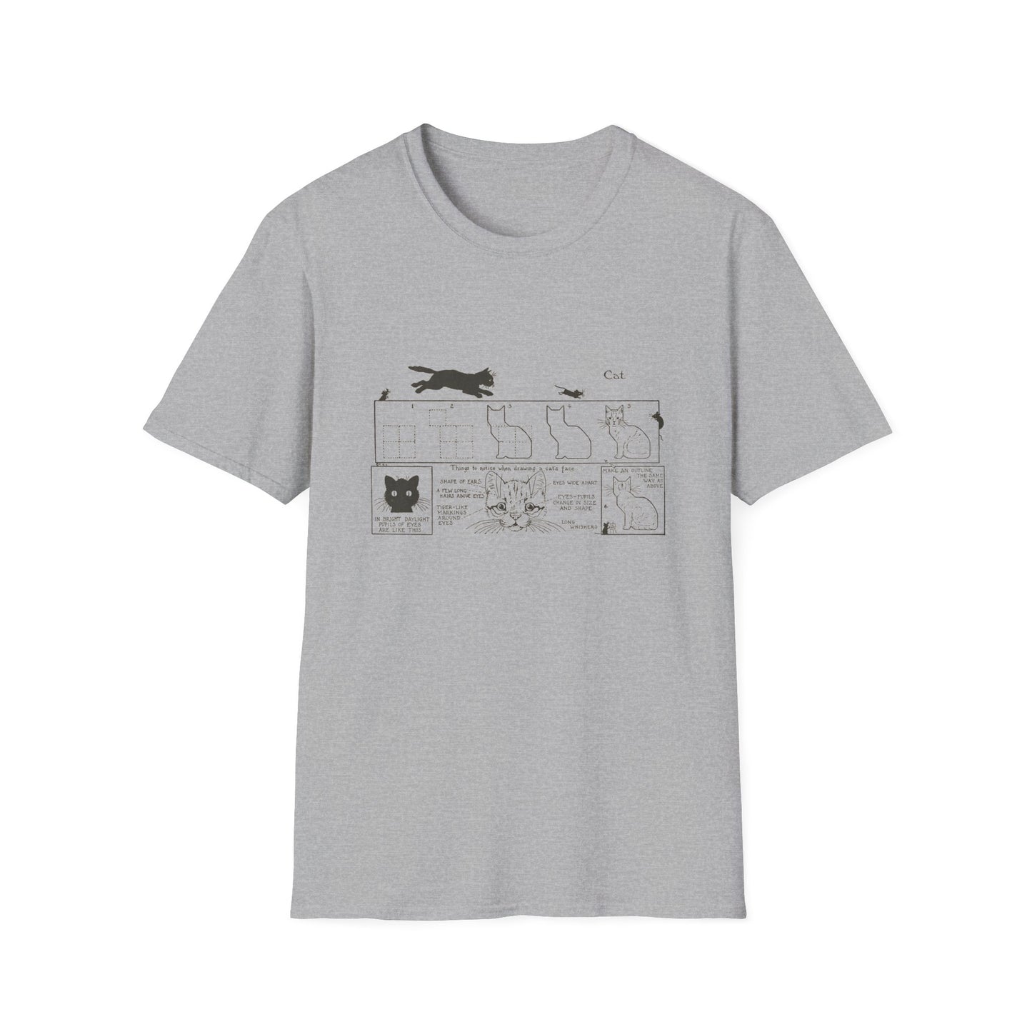 1913 book "what to draw and how to draw it" by edwin george lutz page 10 "cat" tshirt