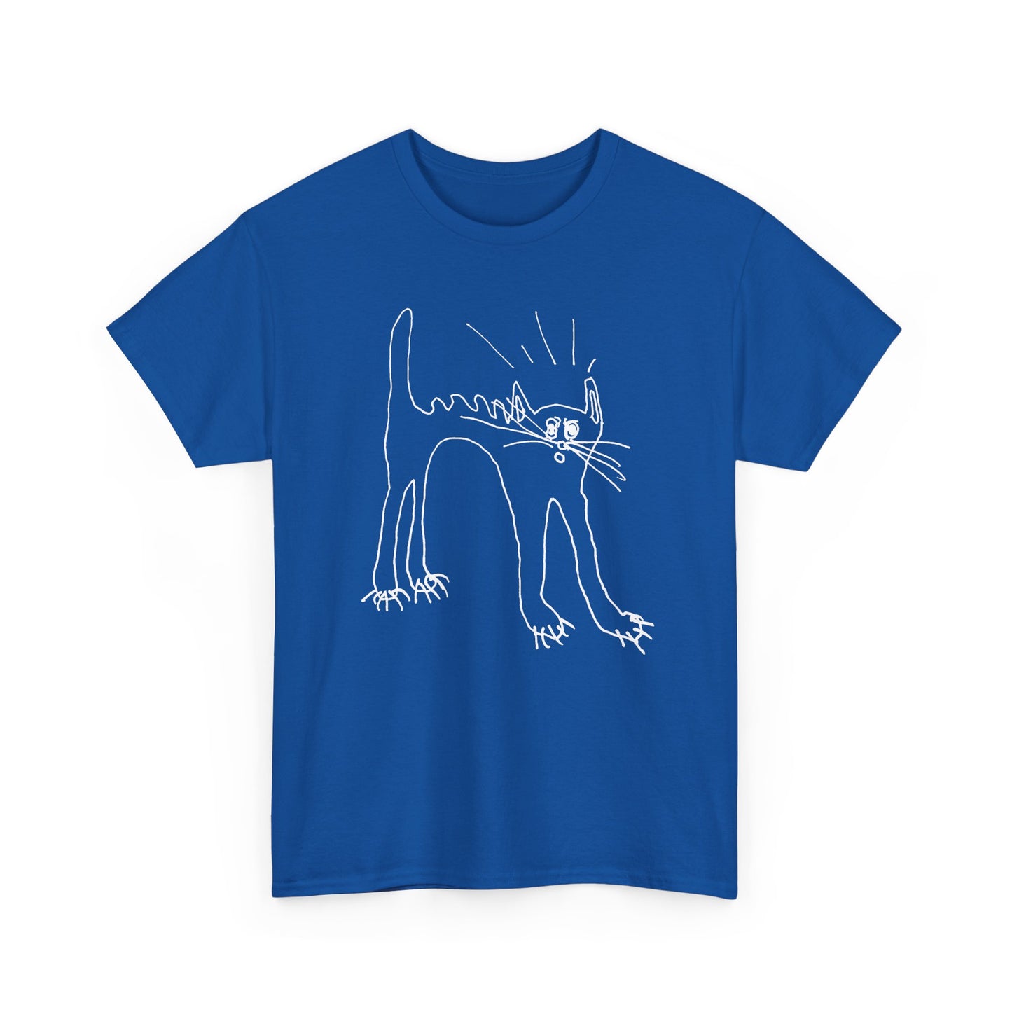 original drawing of a very spooked cat tshirt