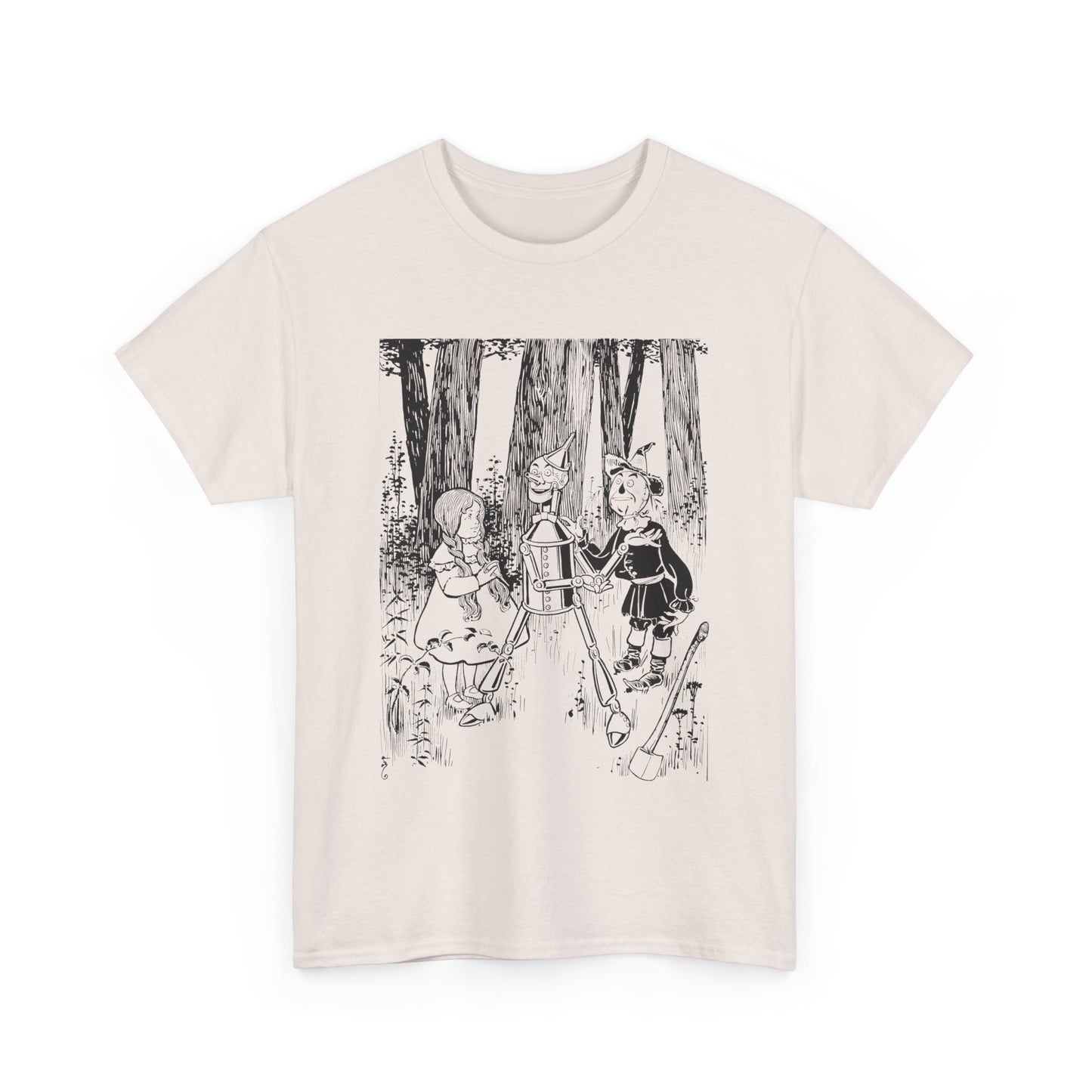 1900 w.w denslow's illustration for the wonderful wizard of oz dorothy and friends in forest tshirt