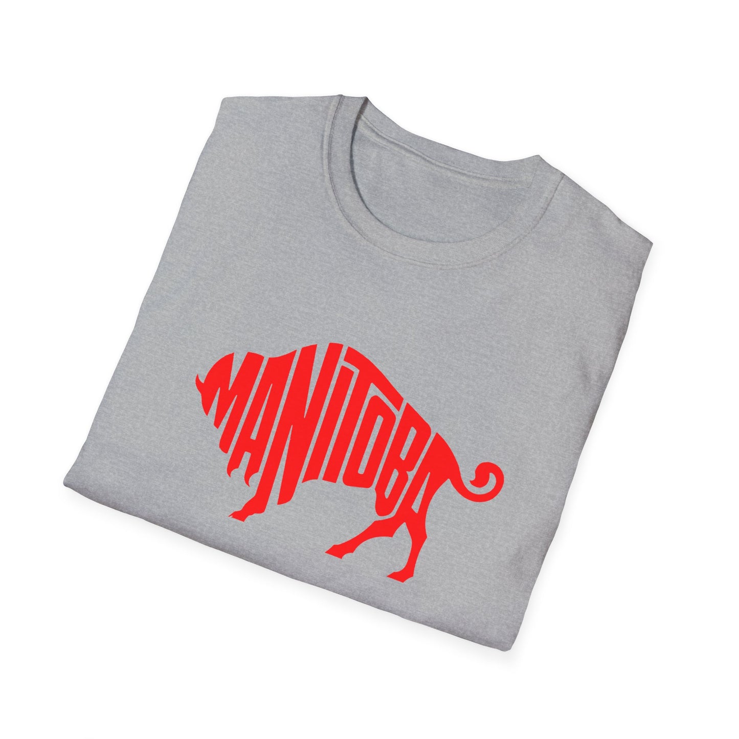 bison shaped manitoba logo from 1960's magazine tshirt