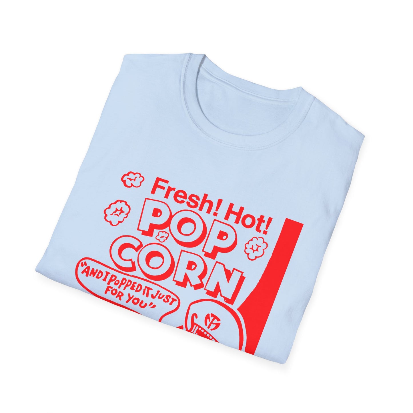 1940s popcorn box logo for martin theatres with a cute little popcorn mascot tshirt
